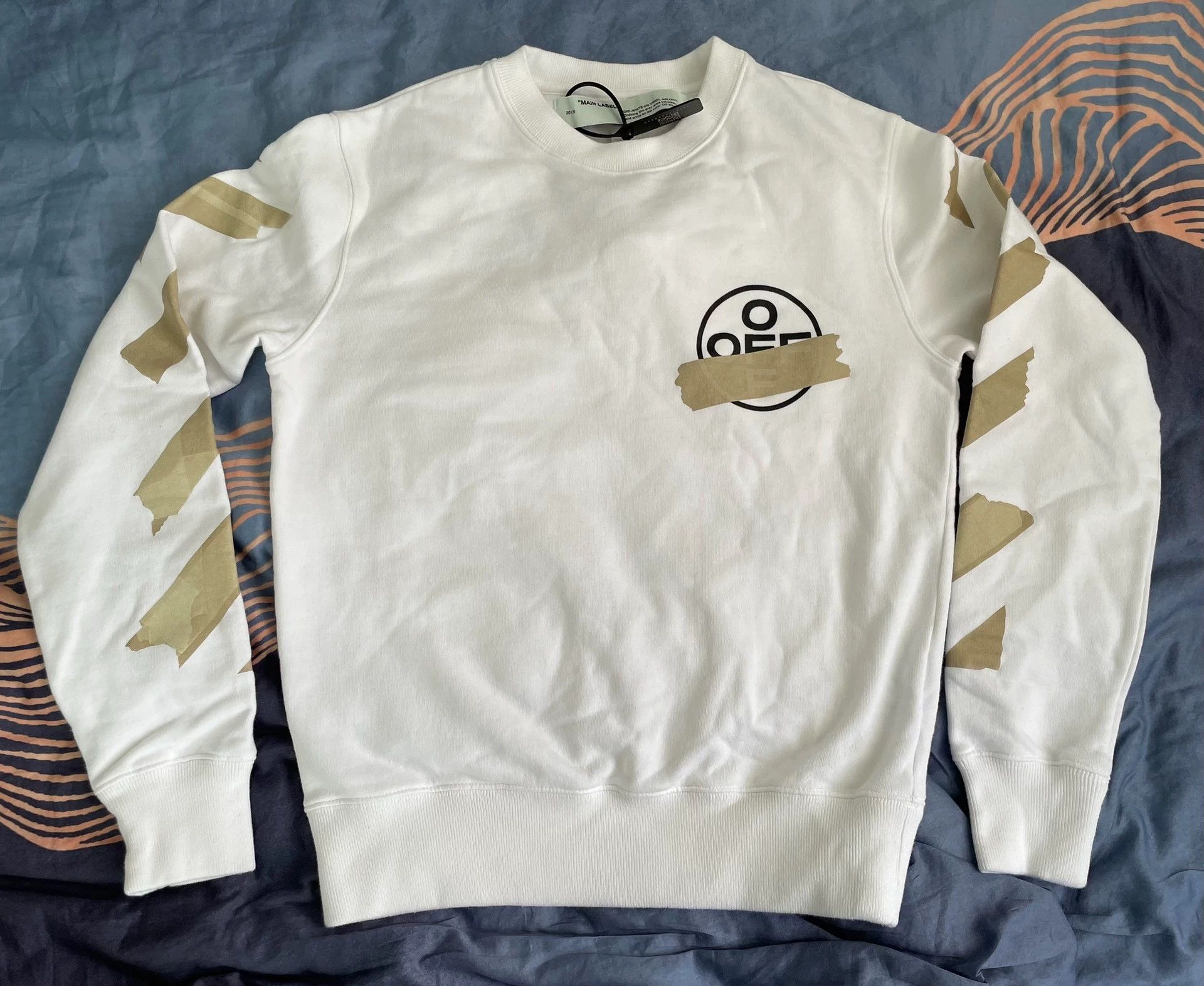 Off-White OFF-WHITE Tap Arrows Tape-Print Crewneck XS New Size US XS / EU 42 / 0 - 1 Thumbnail