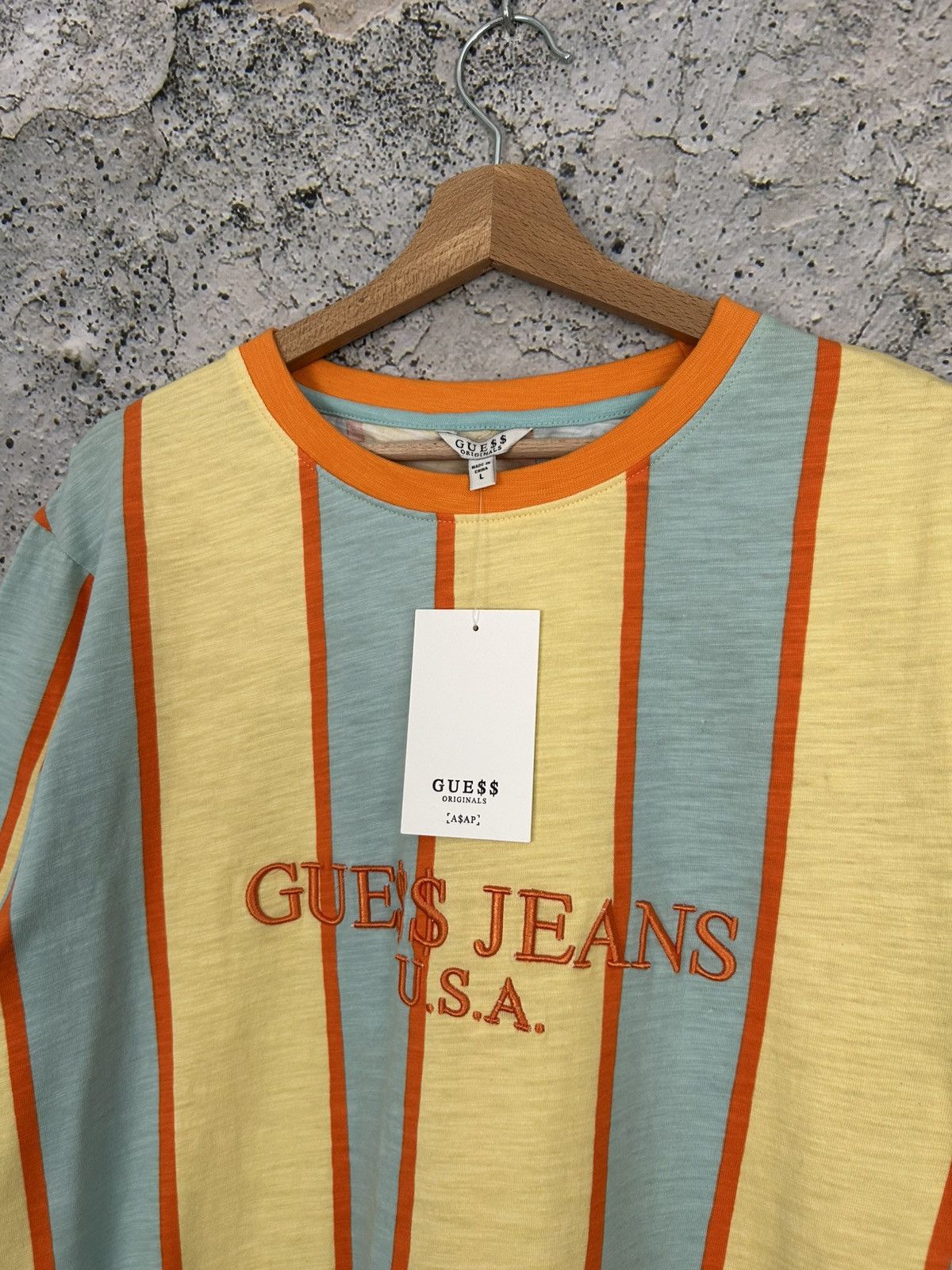 A$AP Rocky × Guess Guess x Asap Rocky Stripe Tee Streetwear Rap Baggy Boxy New Size US L / EU 52-54 / 3 - 3 Thumbnail