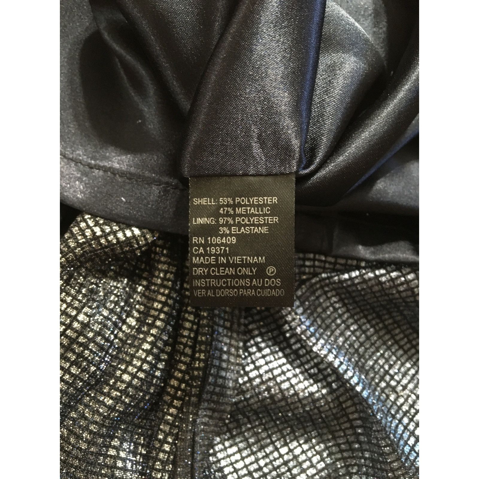 Other Tahari Author S Levine 12 Metallic Black & Blue Maxi Dress Size L / US 10 / IT 46 - 4 Thumbnail