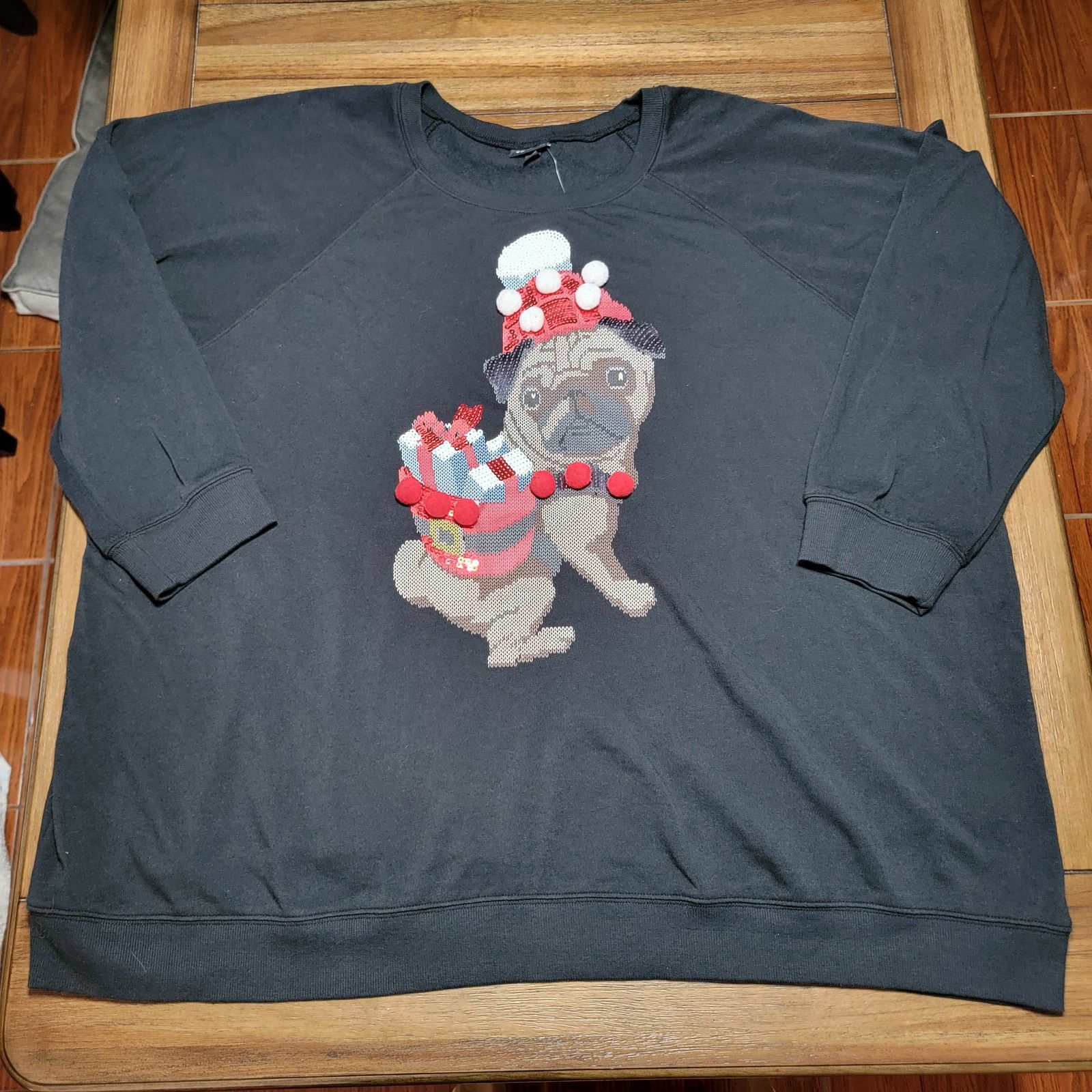 Other Torrid LS Black Christmas Sweatshirt Sequin Pug - Size 5 NWT Size 4XL / US 24-26 - 1 Thumbnail