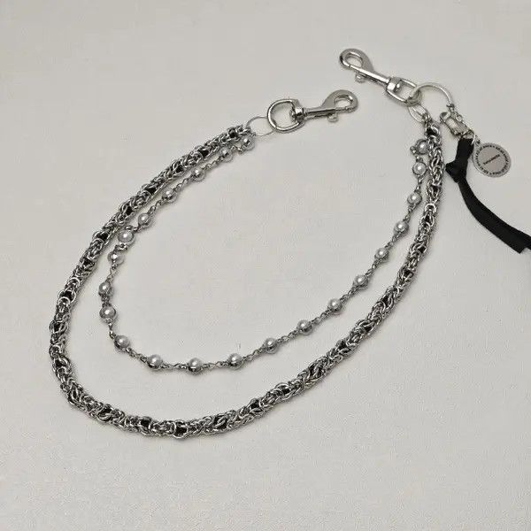 Jean Concise Bilayer Clamps Beads Jeans Chain Sheepskin Size ONE SIZE - 1 Thumbnail