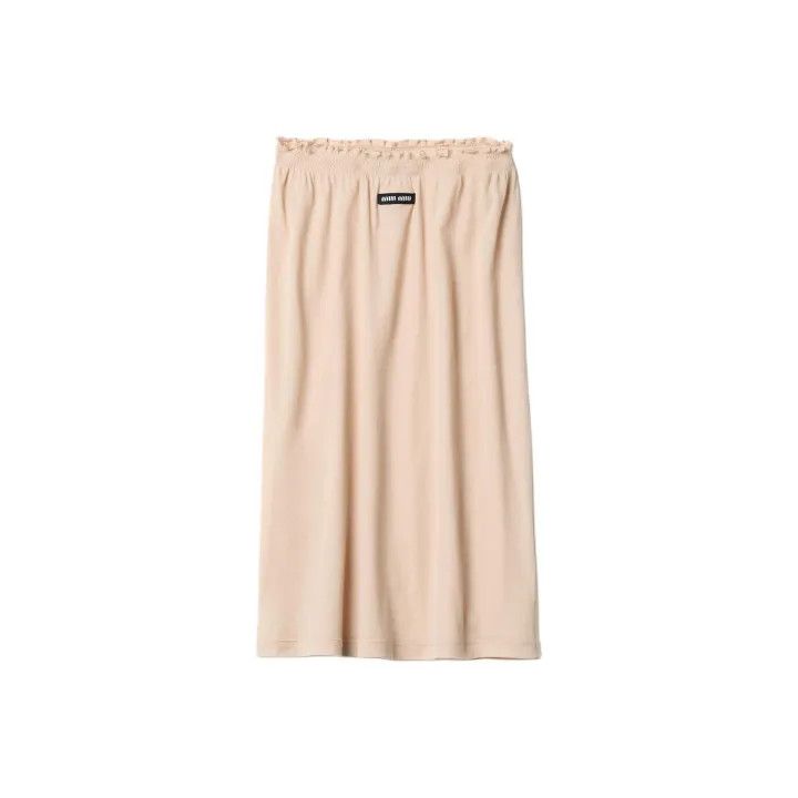 Miu Miu Cotton Skirt With Check Insert On The Bottom | Grailed