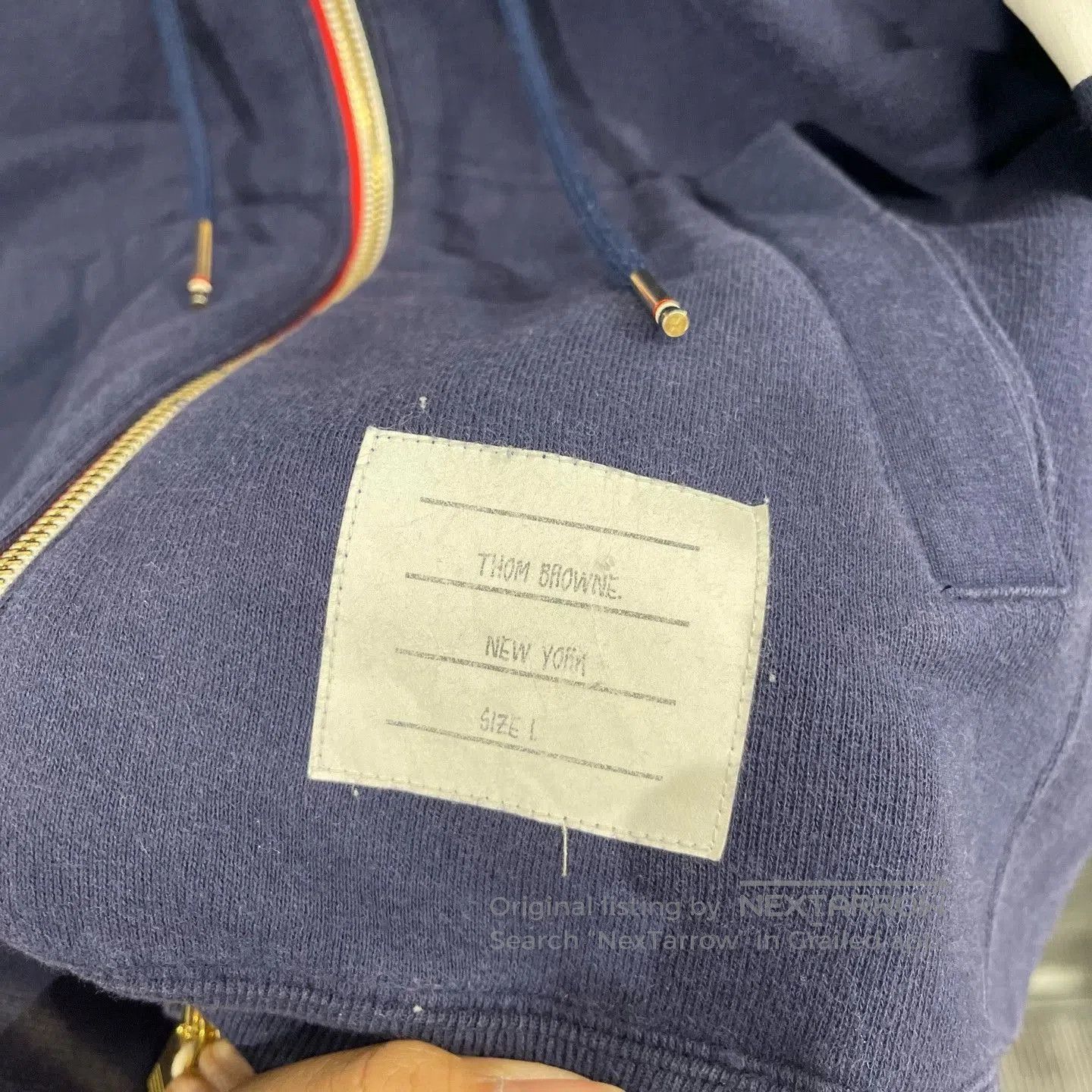 Thom Browne Blue Zip-Up Hooded Sweatshirt. Size US S / EU 44-46 / 1 - 4 Thumbnail