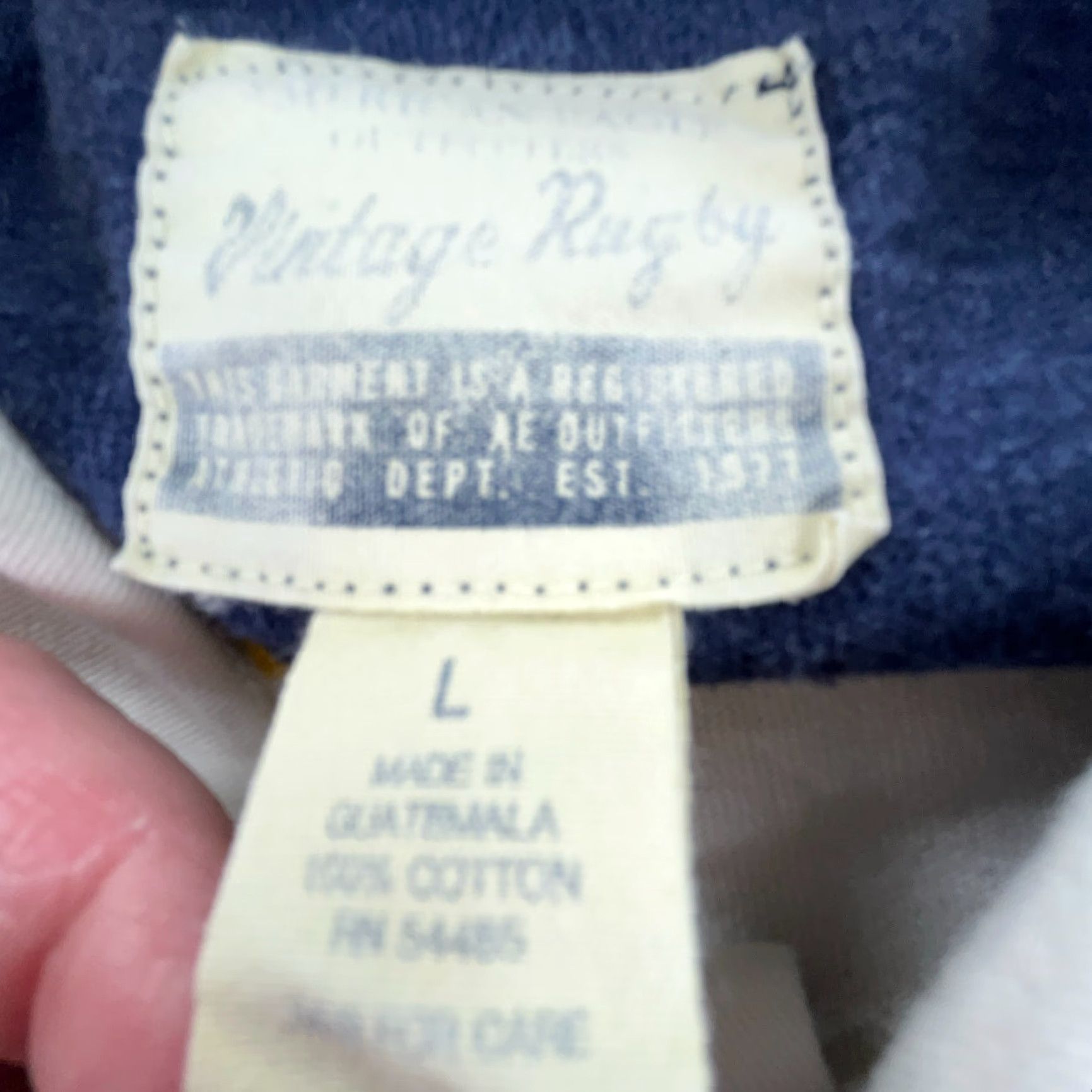 American Eagle Outfitters VINTAGE American Eagle Outfitters Rugby Shirt Men L Blue Striped Polo Size US L / EU 52-54 / 3 - 4 Thumbnail