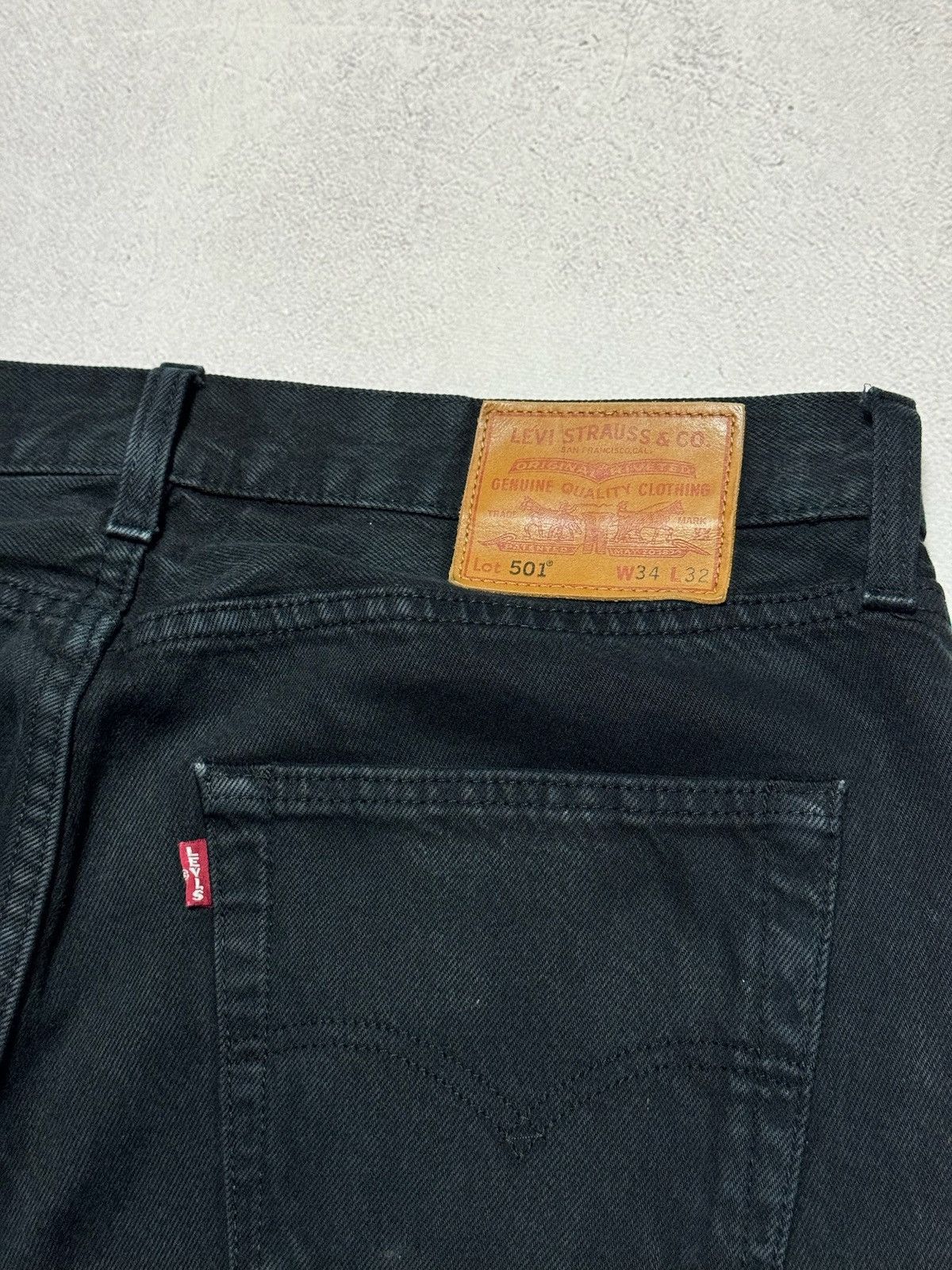 Levi's × Vintage Vintage Levis 501 Jeans Denim Pants Black Baggy Straight 90s Size US 34 / EU 50 - 11 Thumbnail