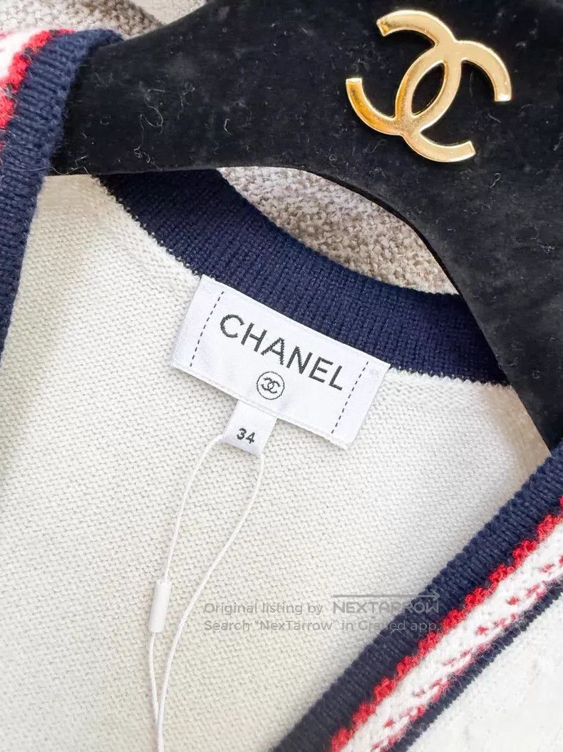 Chanel Chanel Red and blue striped rolled edge silhouette loose c Size XXS / US 00 / IT 34 - 5 Thumbnail