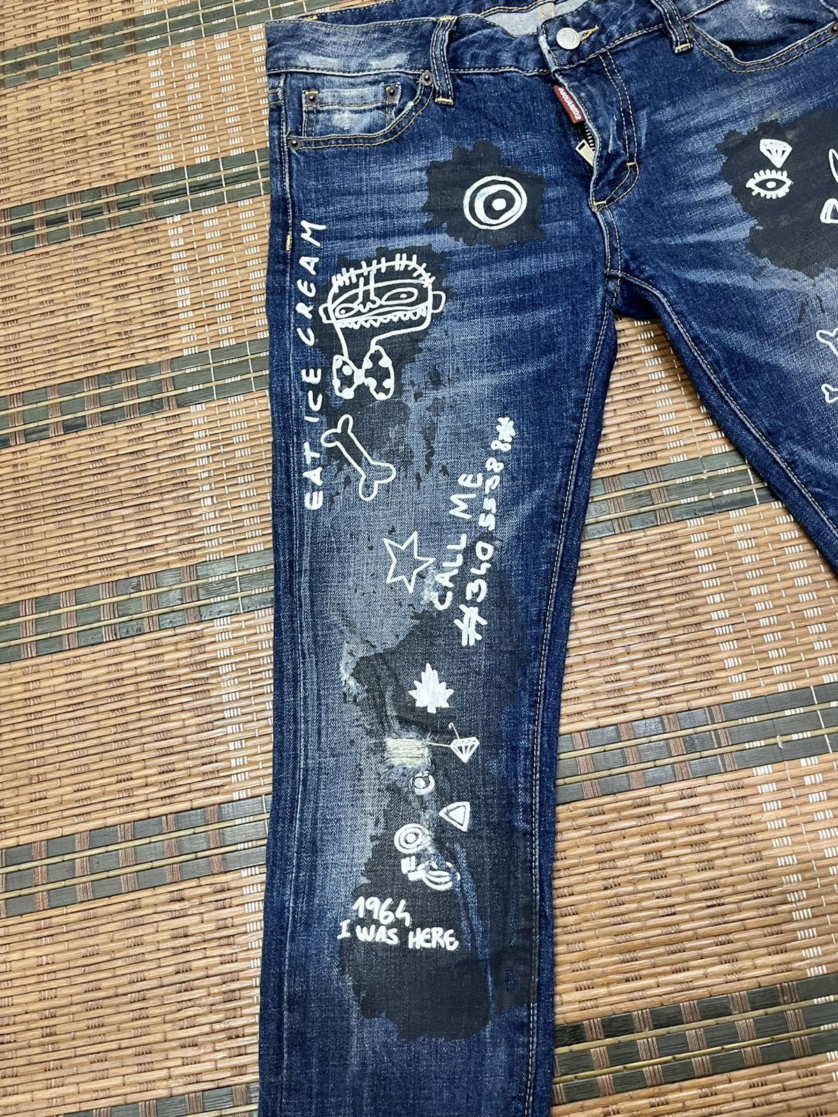 Dsquared2 Dsquared2 Painter Splash Slim Denim Size US 31 - 2 Thumbnail