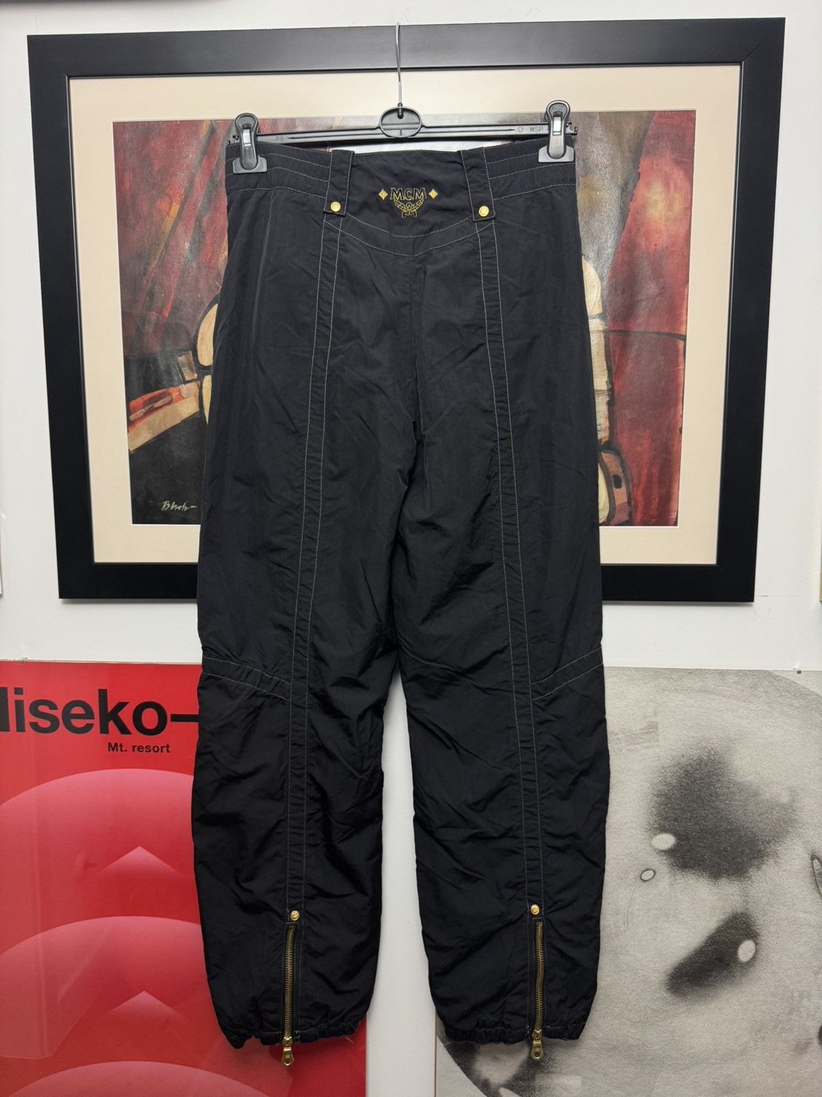 MCM MCM Designer Ski Pants Black Gold Vintage 90s Archive Rare Size 26" / US 2 / IT 38 - 2 Thumbnail