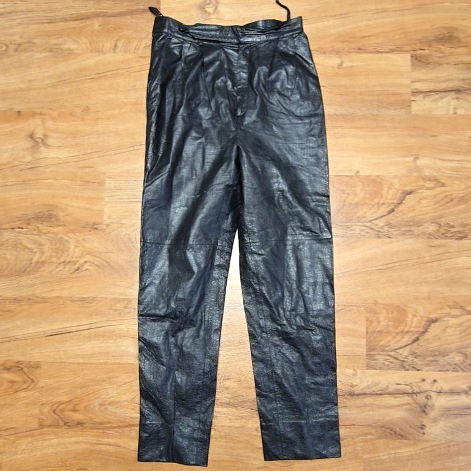 Vintage Vintage Omanti New York Genuine Leather Pants Black 12 90s Size 34" / US 12 / IT 48 - 1 Thumbnail