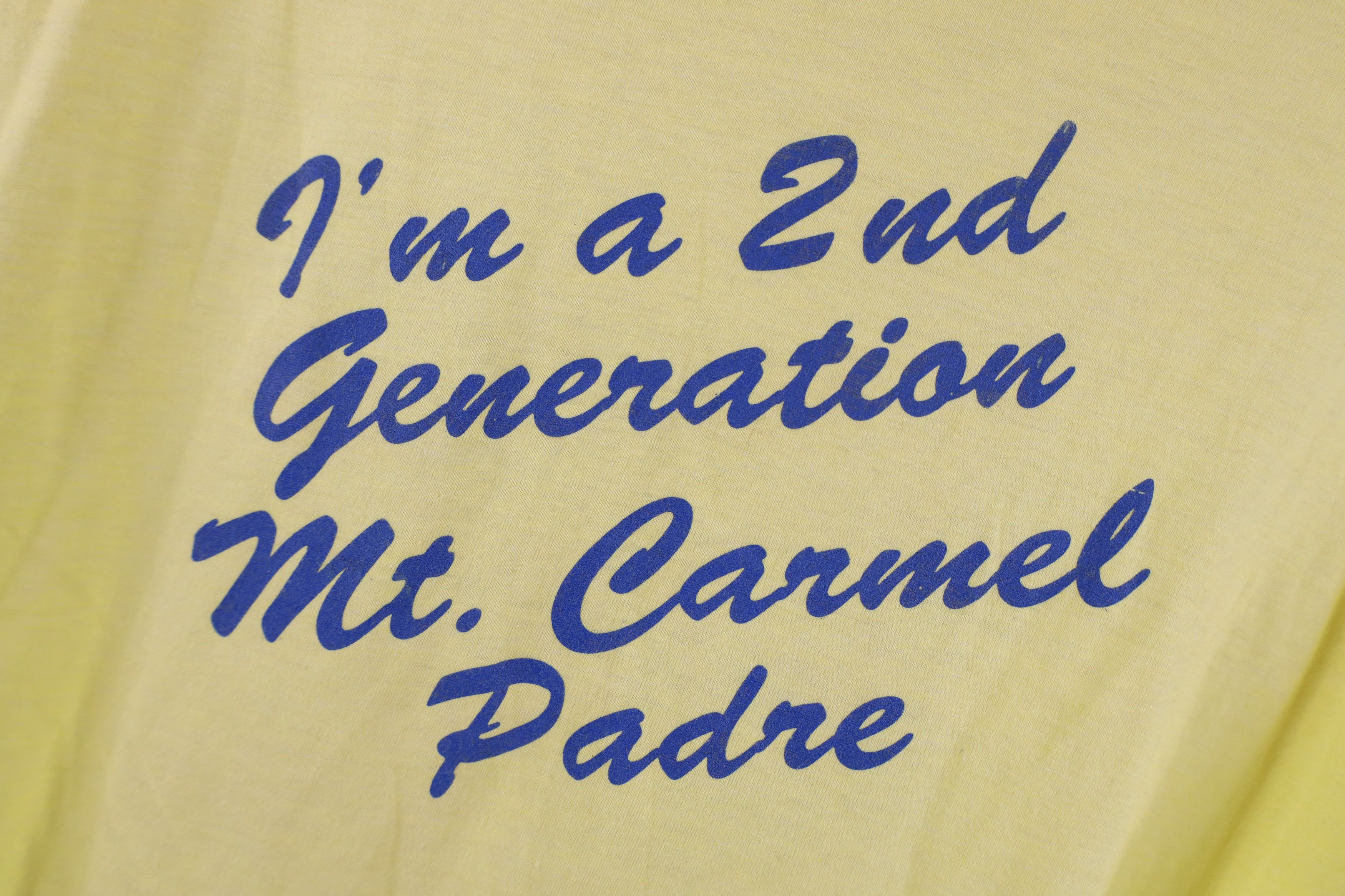 Vintage Vintage 80s Spell Mt Carmel Short Sleeve T-Shirt Yellow USA Size US L / EU 52-54 / 3 - 4 Thumbnail