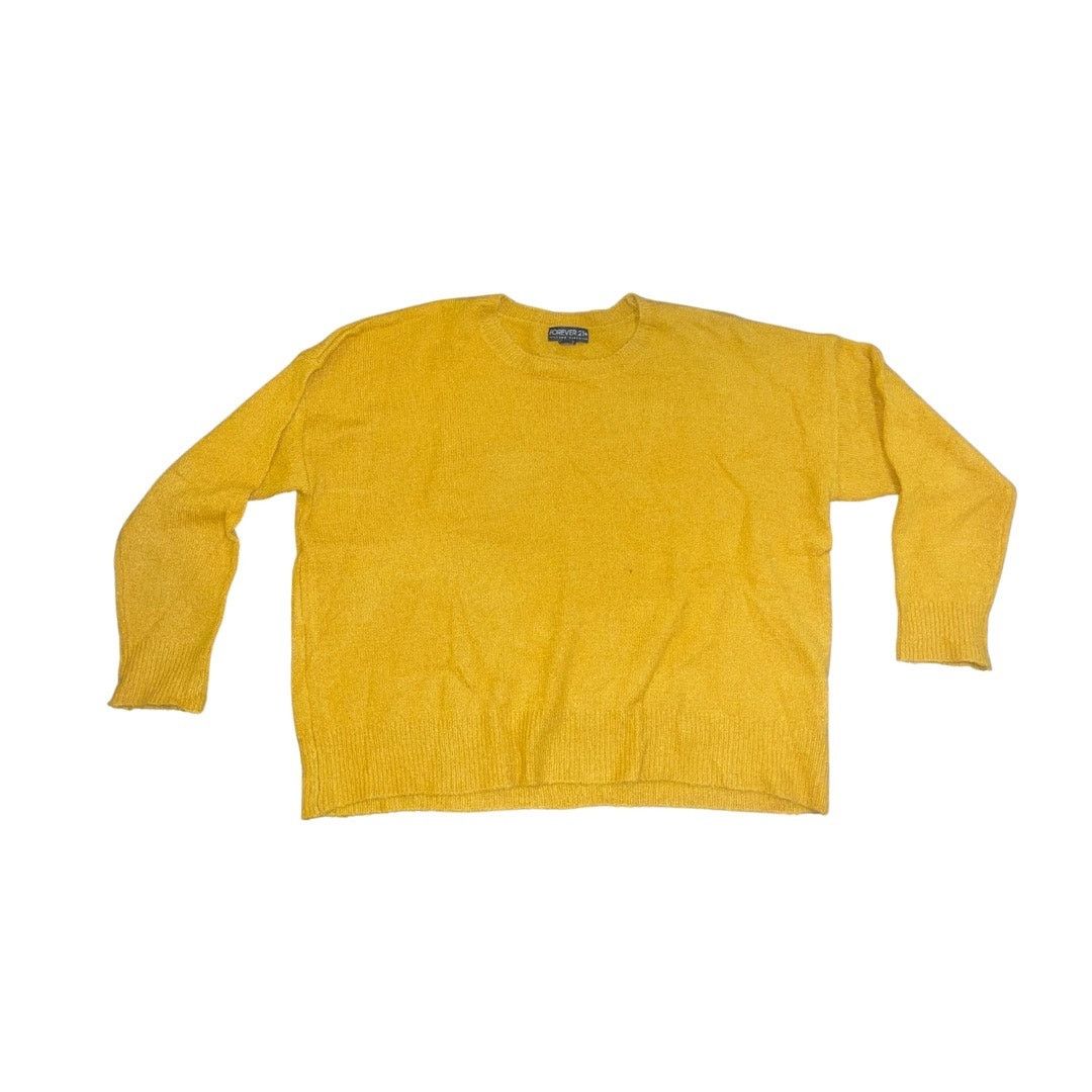 Forever 21 Yellow Cozy Knit Crewneck Sweater SZ 1X Casual Everyday Wear Size XL / US 12-14 / IT 48-50 - 1 Thumbnail