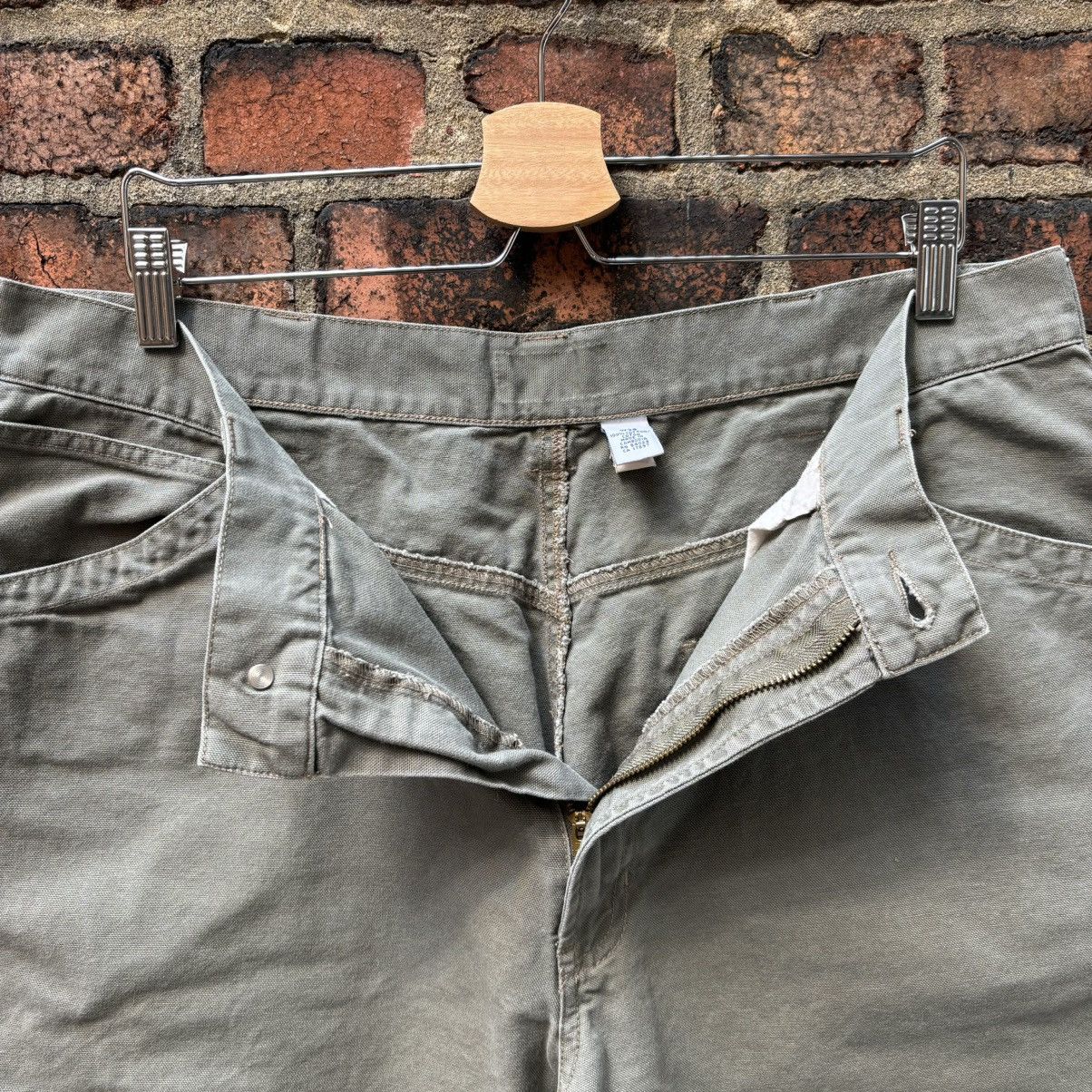 Old Navy × Vintage Vintage Y2K Khaki Green Baggy Work Shorts Size US 37 - 3 Thumbnail