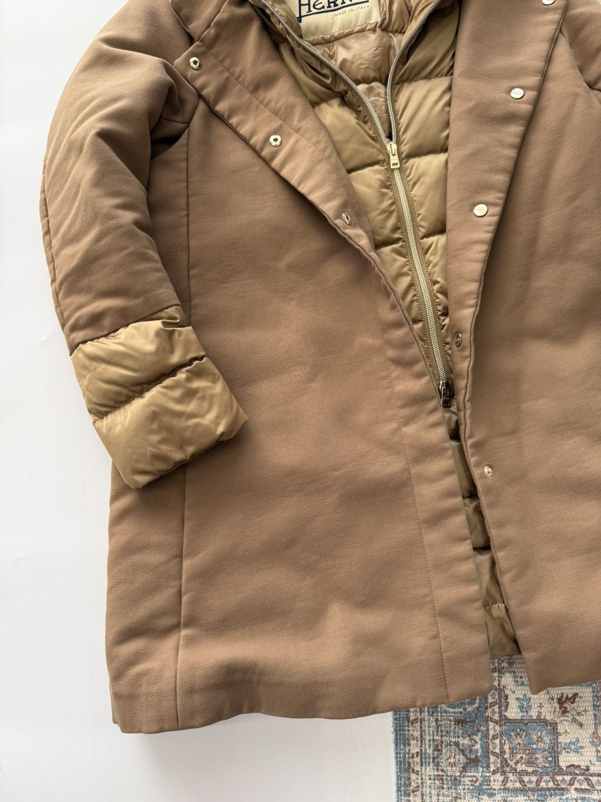 Herno Herno Brown Tan Detachable Collar Puffer Coat Jacket Wool Size M / US 6-8 / IT 42-44 - 2 Thumbnail