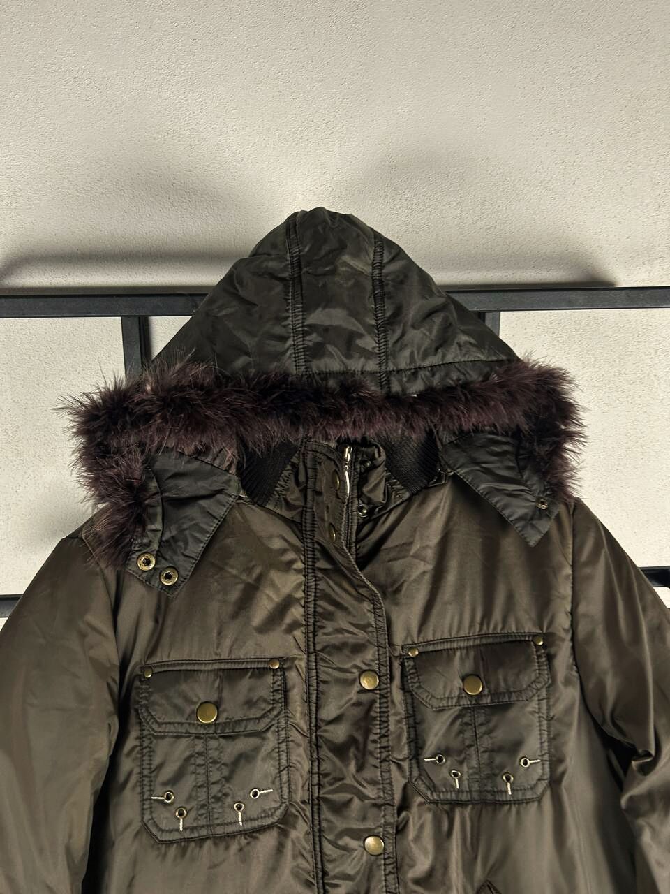 Vintage Puffer Jacket Fur Hood Military Utility Y2K Core Winter Size US M / EU 48-50 / 2 - 7 Thumbnail