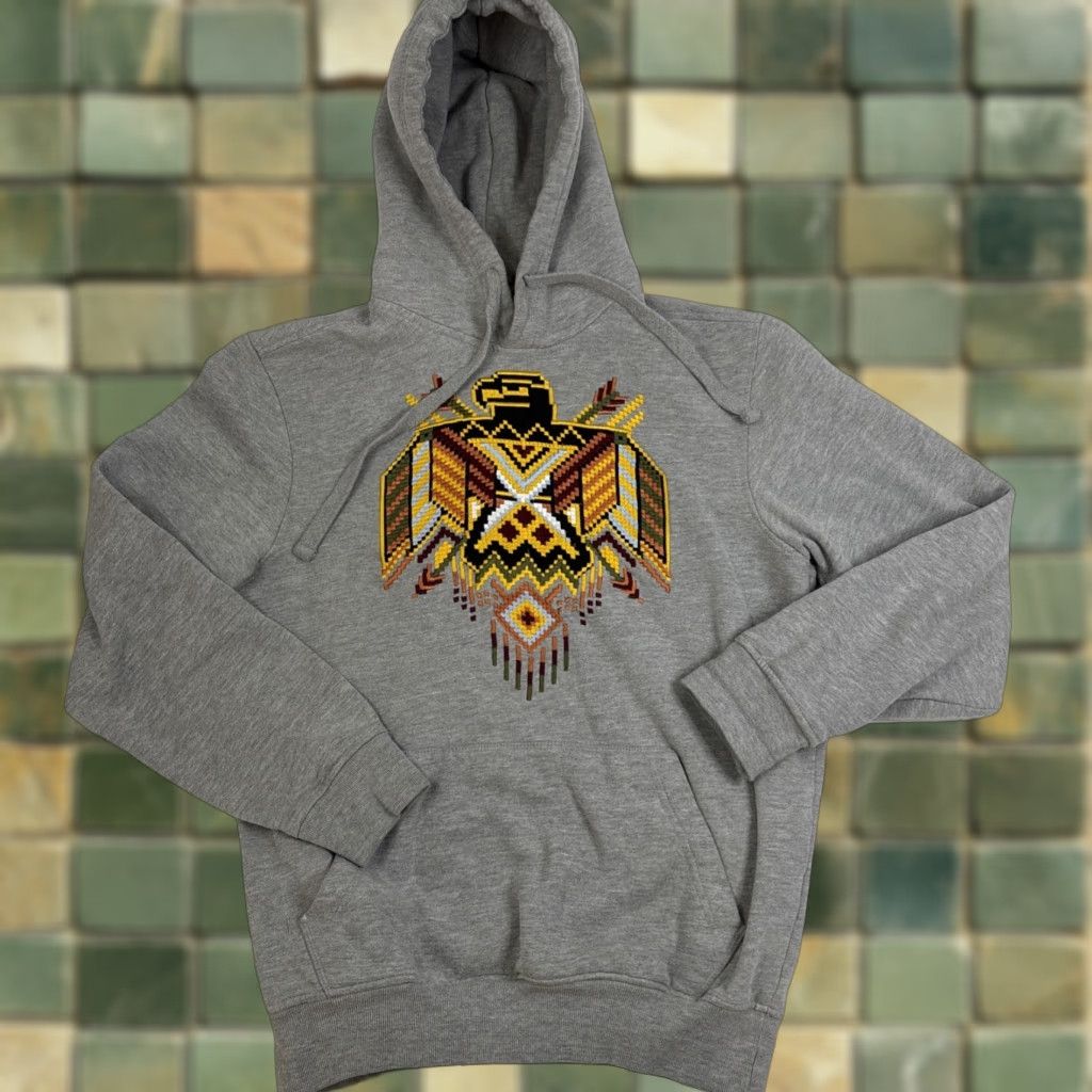Native Native Borne Pullover Hoodie Men’s Small Gray Thunderbird Embroidery Size US S / EU 44-46 / 1 - 1 Thumbnail