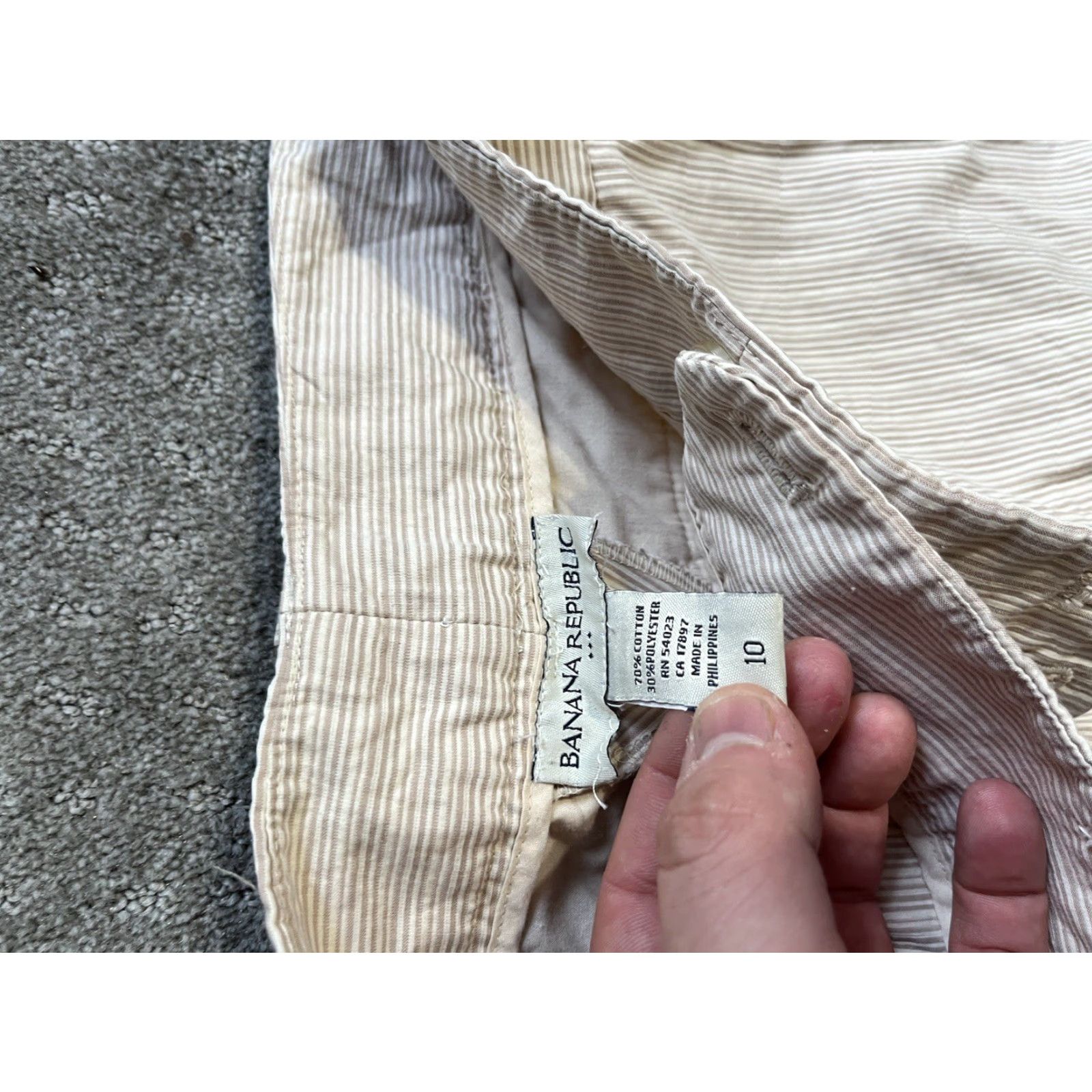 Banana Republic Banana Republic Women’s Beige Pinstripe Dress Slacks Size 10 Pants Size 32" / US 10 / IT 46 - 5 Thumbnail
