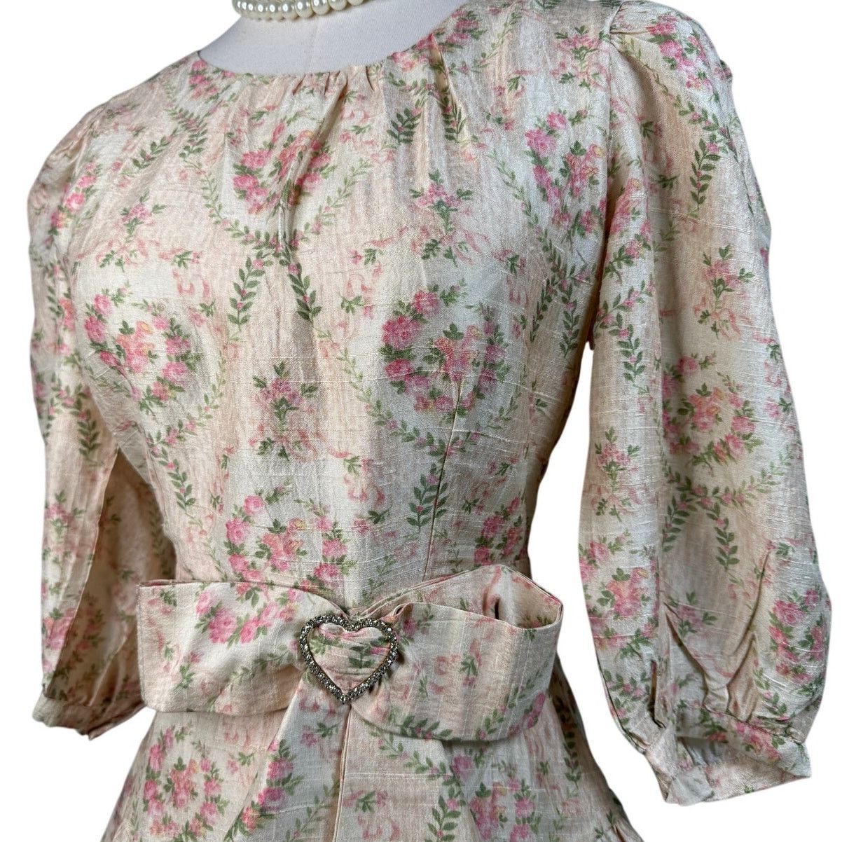 LoveShackFancy LoveShackFancy Pearla Floral Silk Mini Dress rose Size 0 Size XS / US 0-2 / IT 36-38 - 7 Thumbnail