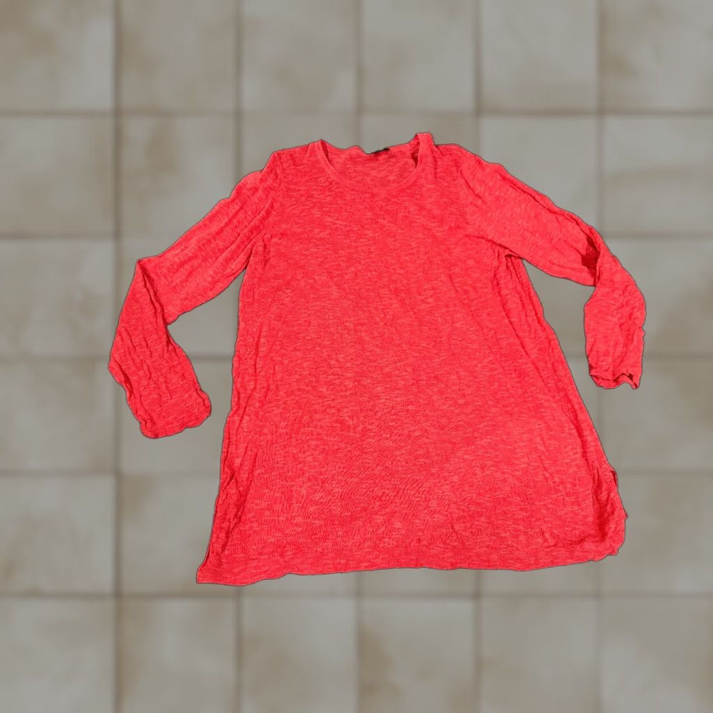 Eileen Fisher Eileen Fisher Sweater Womens Large Red Linen Cotton Lightweight Knit Pullover Regular Knit Women's L Red Lightweight Casual 90s? Size L / US 10 / IT 46 - 1 Thumbnail