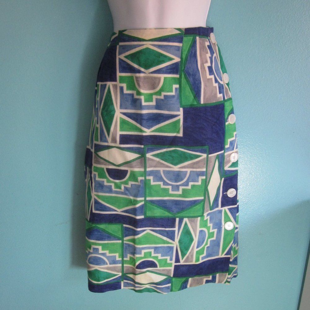 By Malene Birger Helene Sidel Vintage 1960's Button Up Skirt Size 12 Lined 31 Size 30" / US 8 / IT 44 - 6 Thumbnail