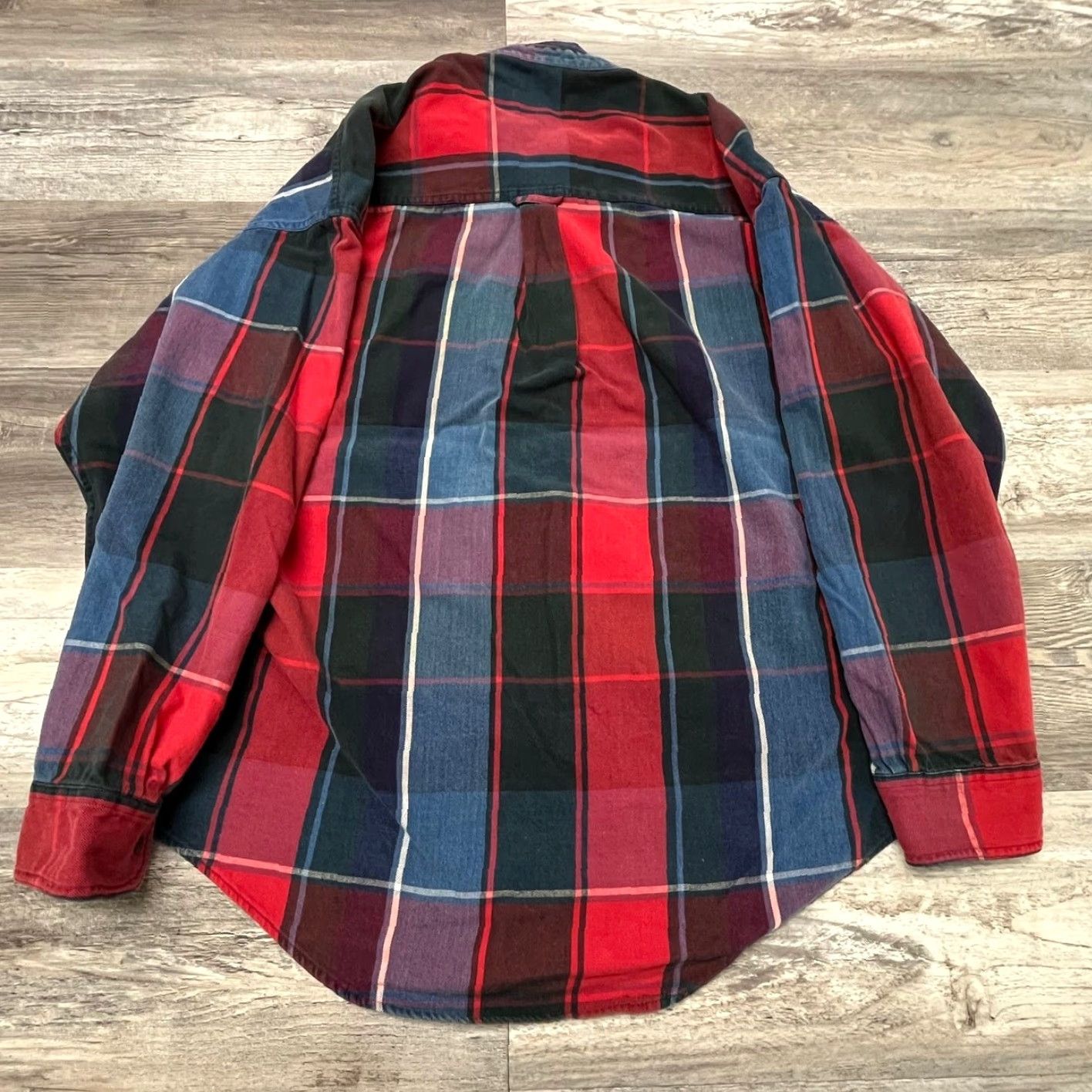 Ralph Lauren VINTAGE Chaps Ralph Lauren Red Blue Plaid Shirt XL Mens Heavy Flannel Button Down Long Sleeve Cotton Size US XL / EU 56 / 4 - 3 Thumbnail
