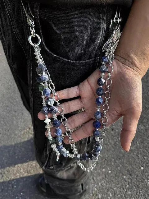 VIBE Pants Chain Peacock Blue Metal Concise Size ONE SIZE - 6 Thumbnail