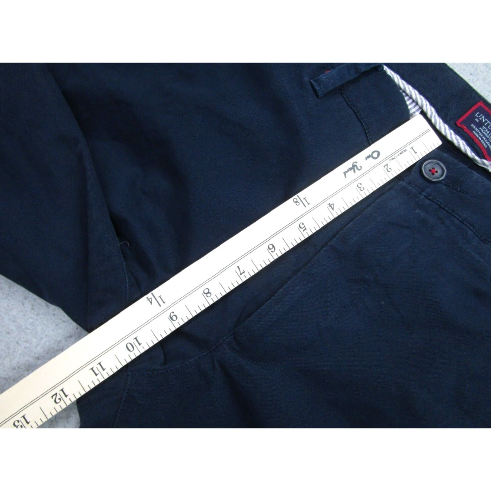 UNTUCKit Untuckit Mens Straight Chino Pants Blue 34x32 Cotton Blend Size US 34 / EU 50 - 7 Thumbnail