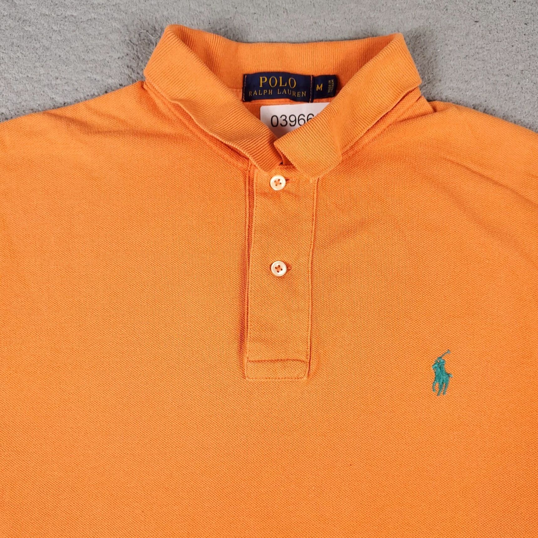 Ralph Lauren Ralph Lauren Polo Shirt Mens M Orange Solid Polo Shirt Regular Fit Cotton Short Sleeve Button Collared Logo 90s Preppy Sports Mens Size US M / EU 48-50 / 2 - 2 Thumbnail