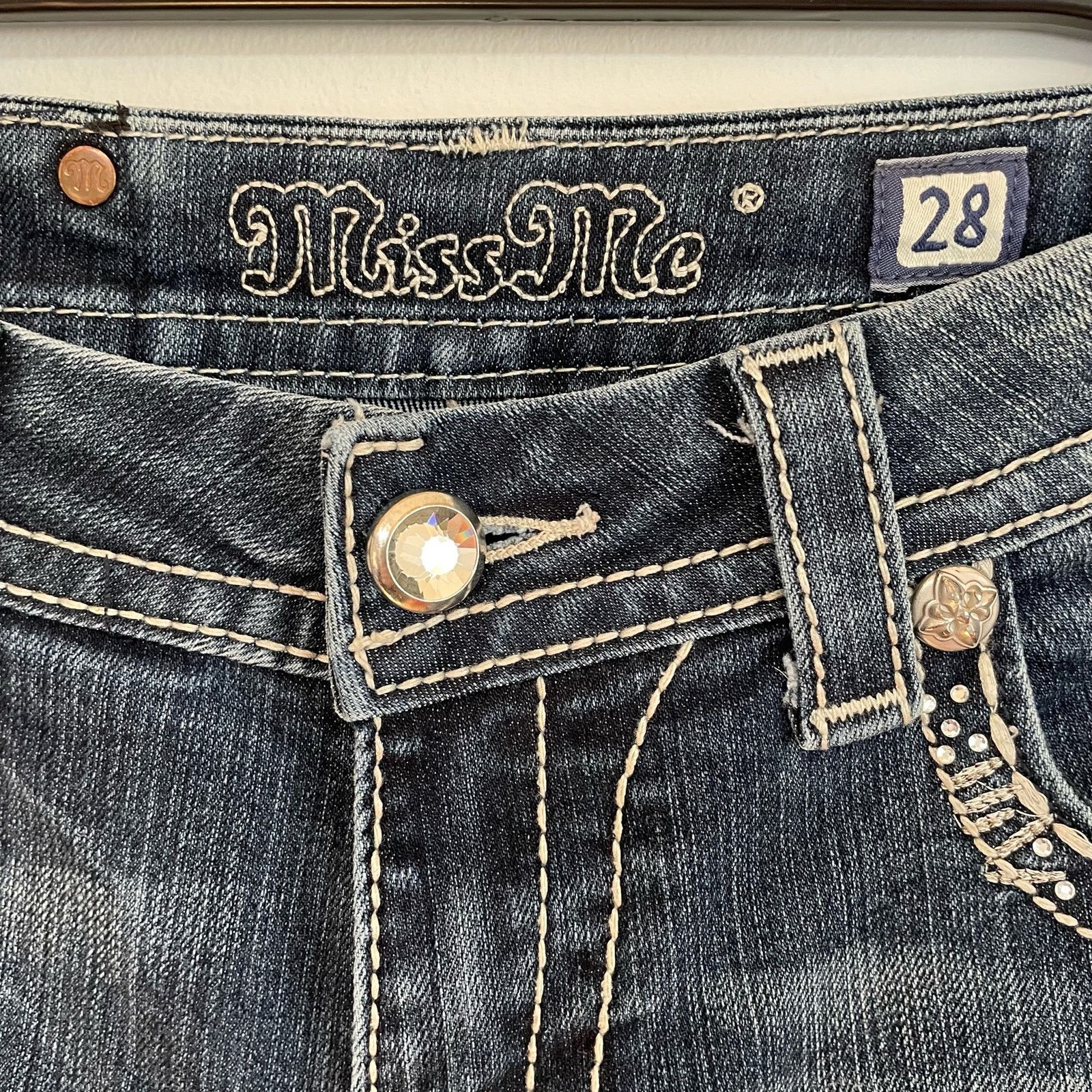Miss Me Miss Me Easy Boot Jeans 28 Womens Bling Bootcut Denim Size 32" / US 10 / IT 46 - 5 Thumbnail