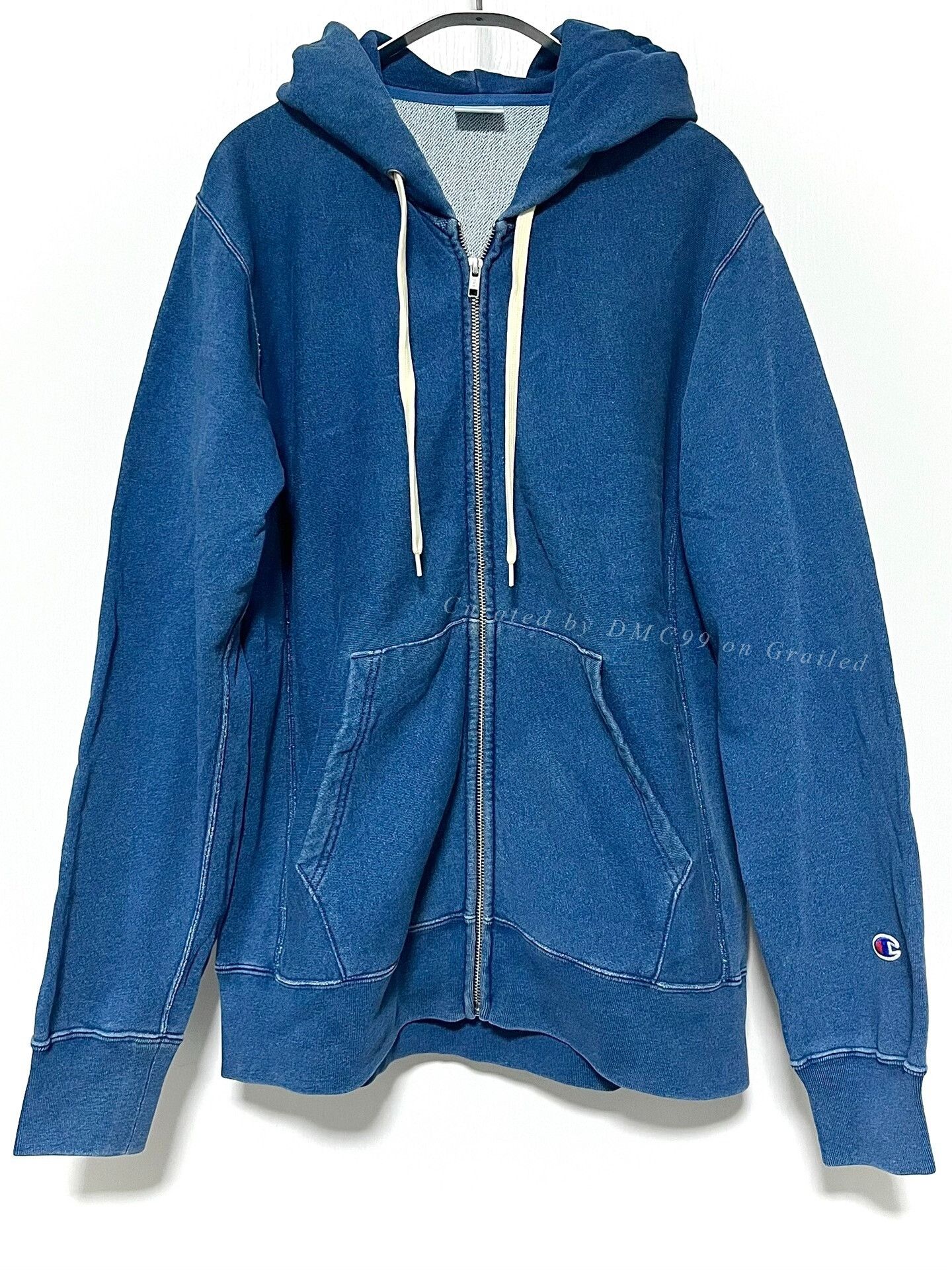 Champion Champion Reverse Weave Indigo Hooded Cardigan Size US L / EU 52-54 / 3 - 1 Thumbnail