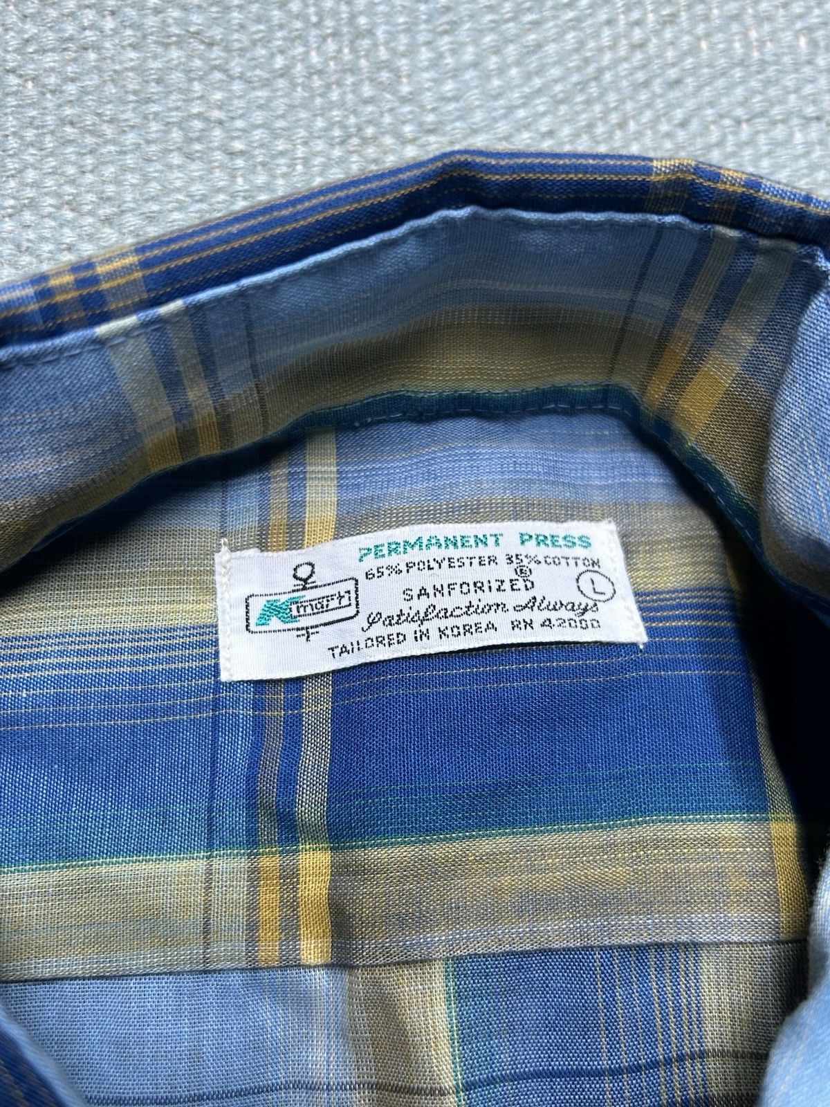Vintage Vtg 60s button shirt shadow plaid sanforized lightweight L Size US L / EU 52-54 / 3 - 5 Thumbnail