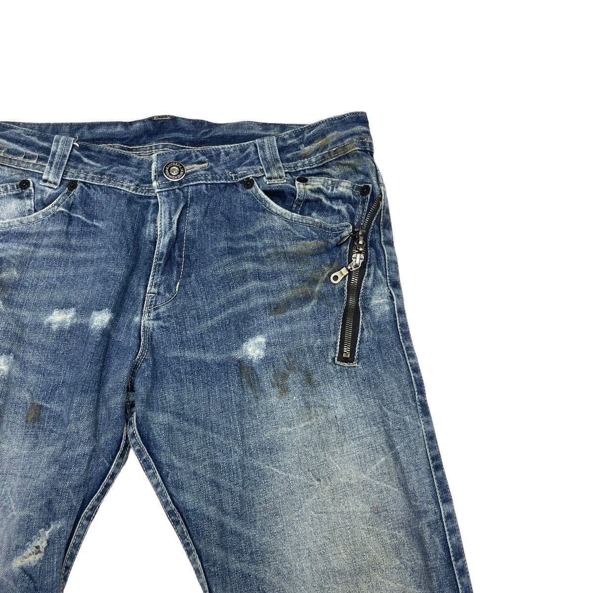 14th Addiction × If Six Was Nine × Le Grande Bleu (L.G.B.) Trashed Japanese Brand Ratle Trap Distress Denim Size US 32 / EU 48 - 8 Thumbnail