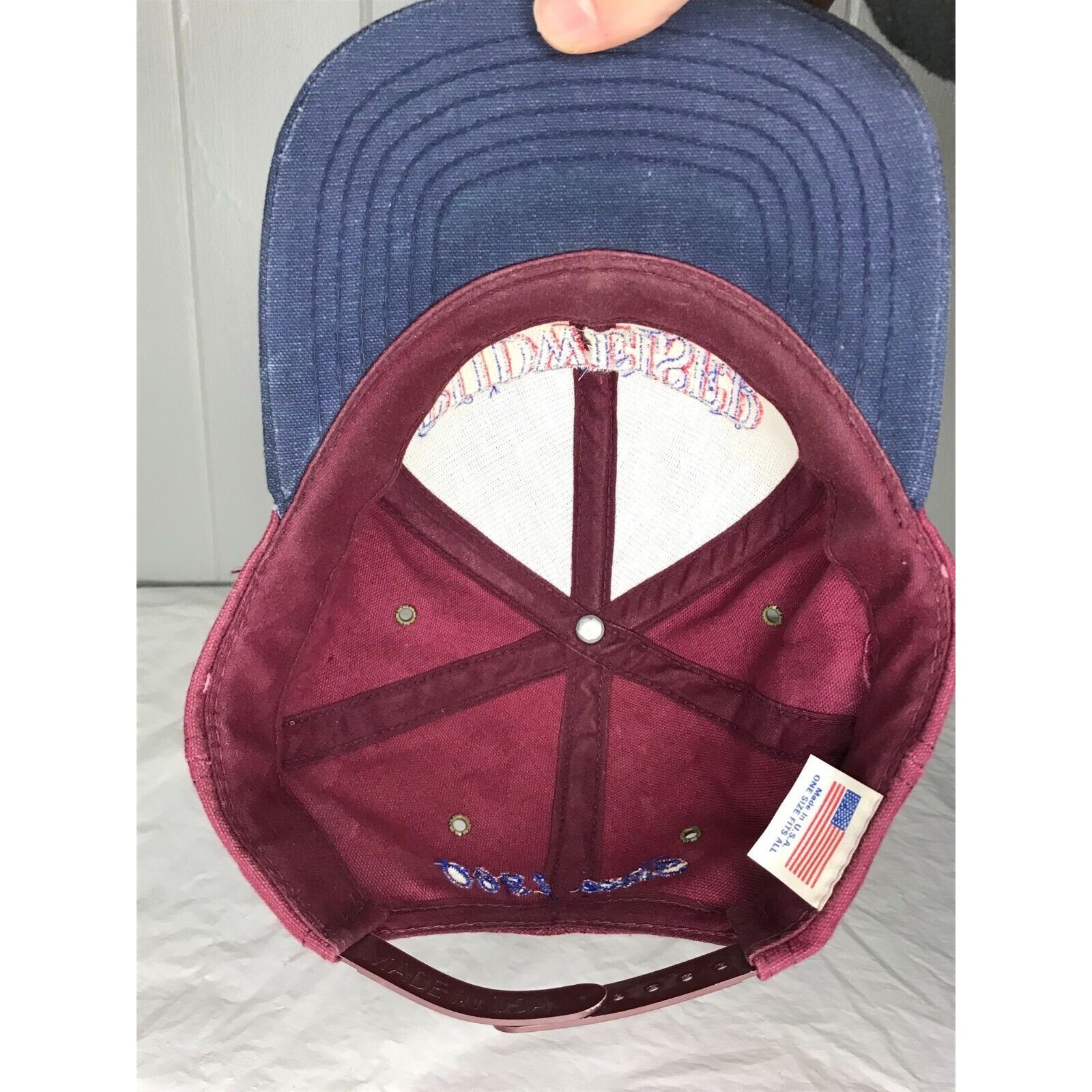 Budweiser × Vintage VTG Budweiser Snapback Hat Mens OSFM Arch Logo Blockhead Red Size ONE SIZE - 5 Thumbnail
