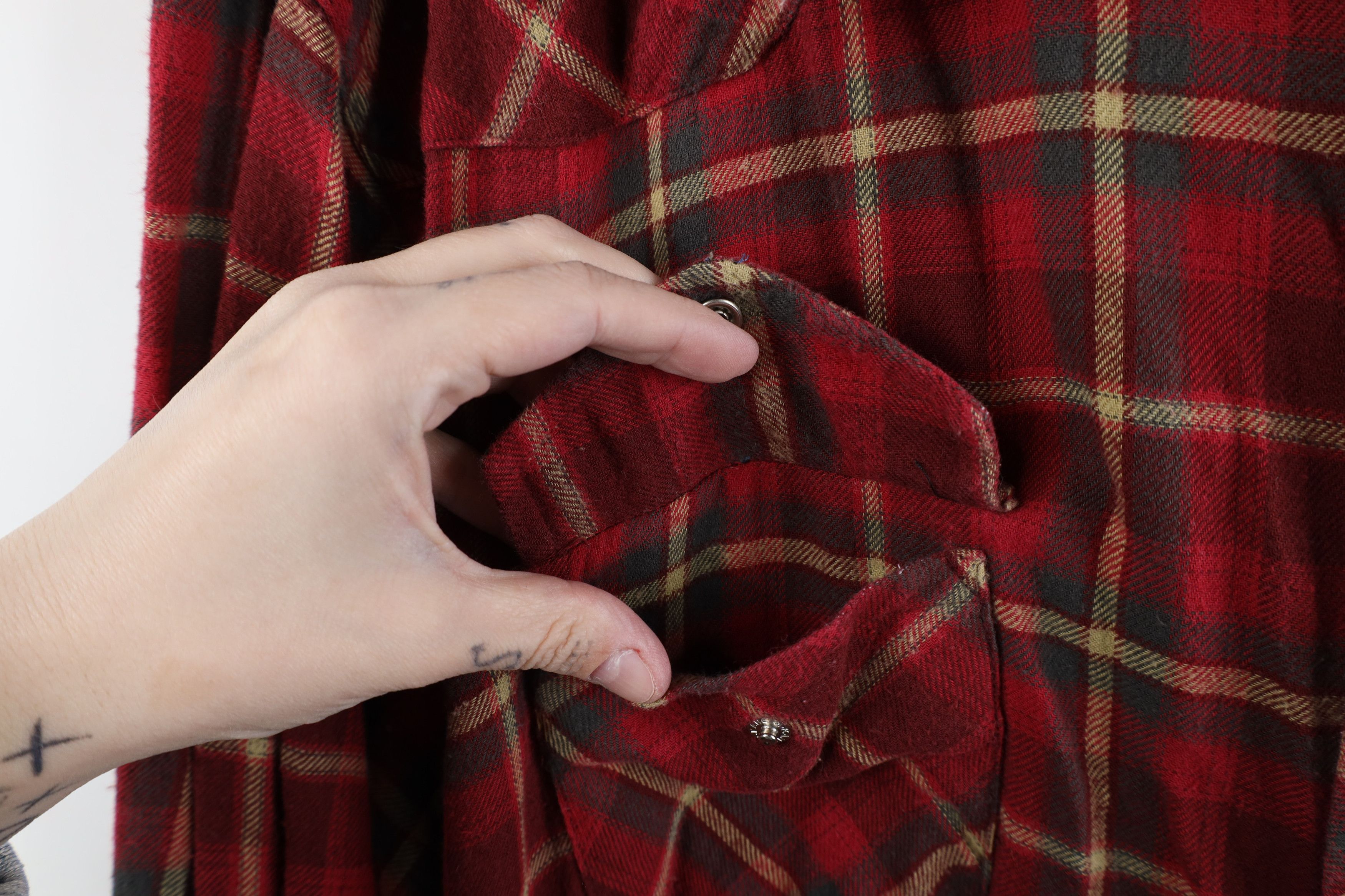 Vintage × Wrangler Vintage 90s Wrangler Western Rodeo Snap Button Shirt Plaid Size US XXL / EU 58 / 5 - 7 Thumbnail