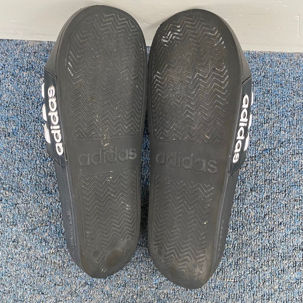 Adidas Adidas men 12 slip on slides black and white Size US 12 / EU 45 - 6 Thumbnail