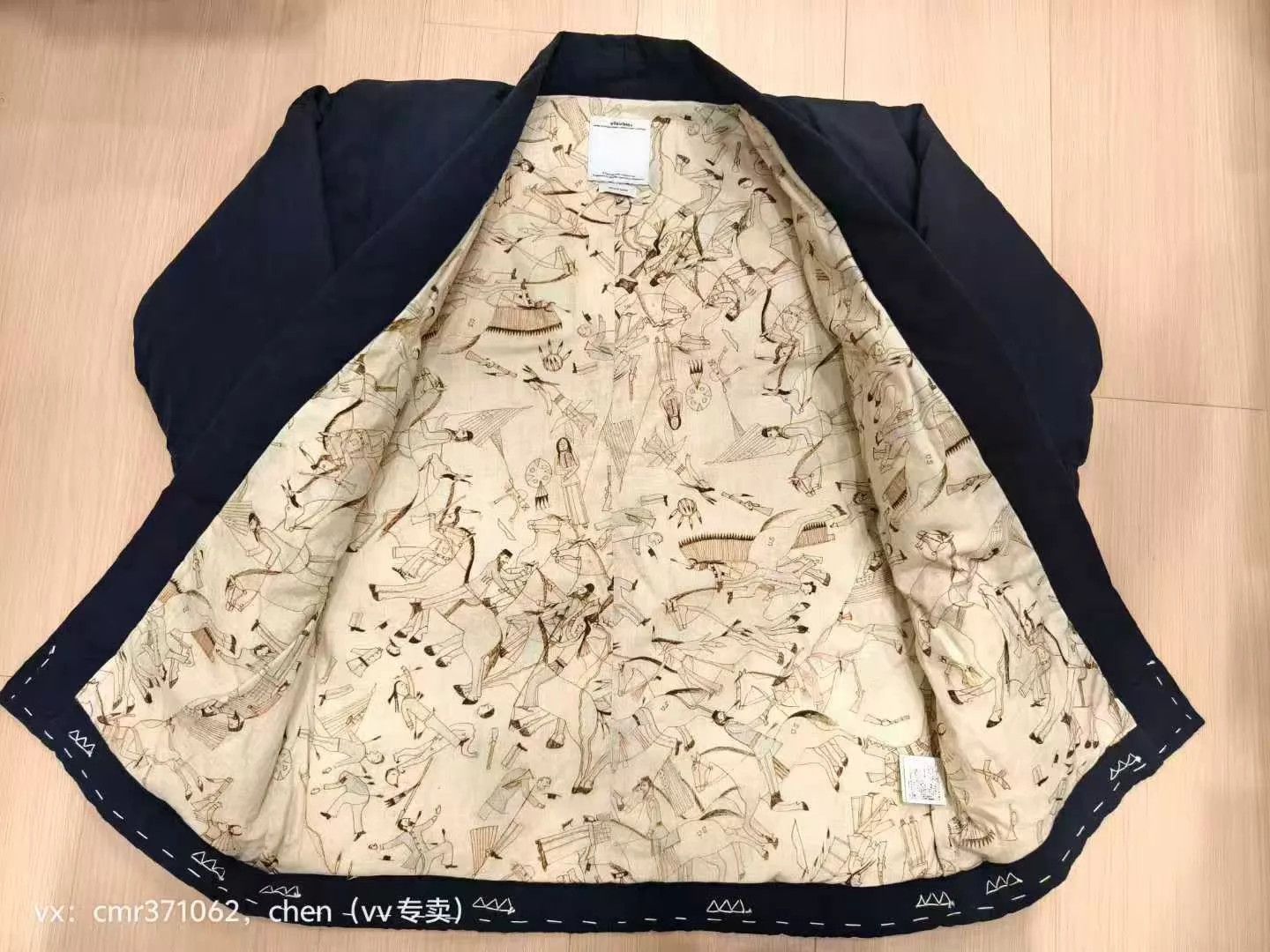Visvim visvim 16ss sanjuro kimono down black2 indian print lining Size US M / EU 48-50 / 2 - 4 Thumbnail