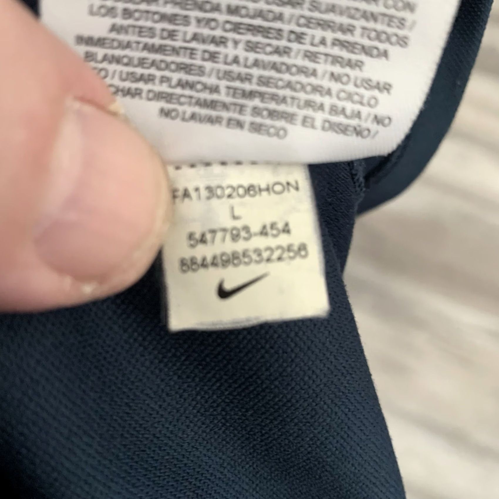 Nike Nike Racer Shirt Mens Large 1/4 Zip Dri-Fit Blue Polyester Size US L / EU 52-54 / 3 - 6 Thumbnail