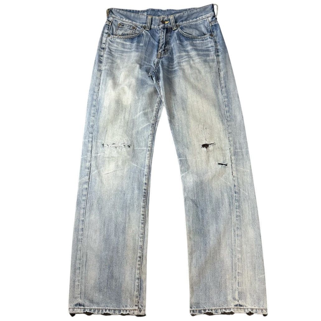 Edwin Vintage 90s Japanese Baggy Flared Edwin 503 Destroyed Size US 30 / EU 46 - 1 Thumbnail