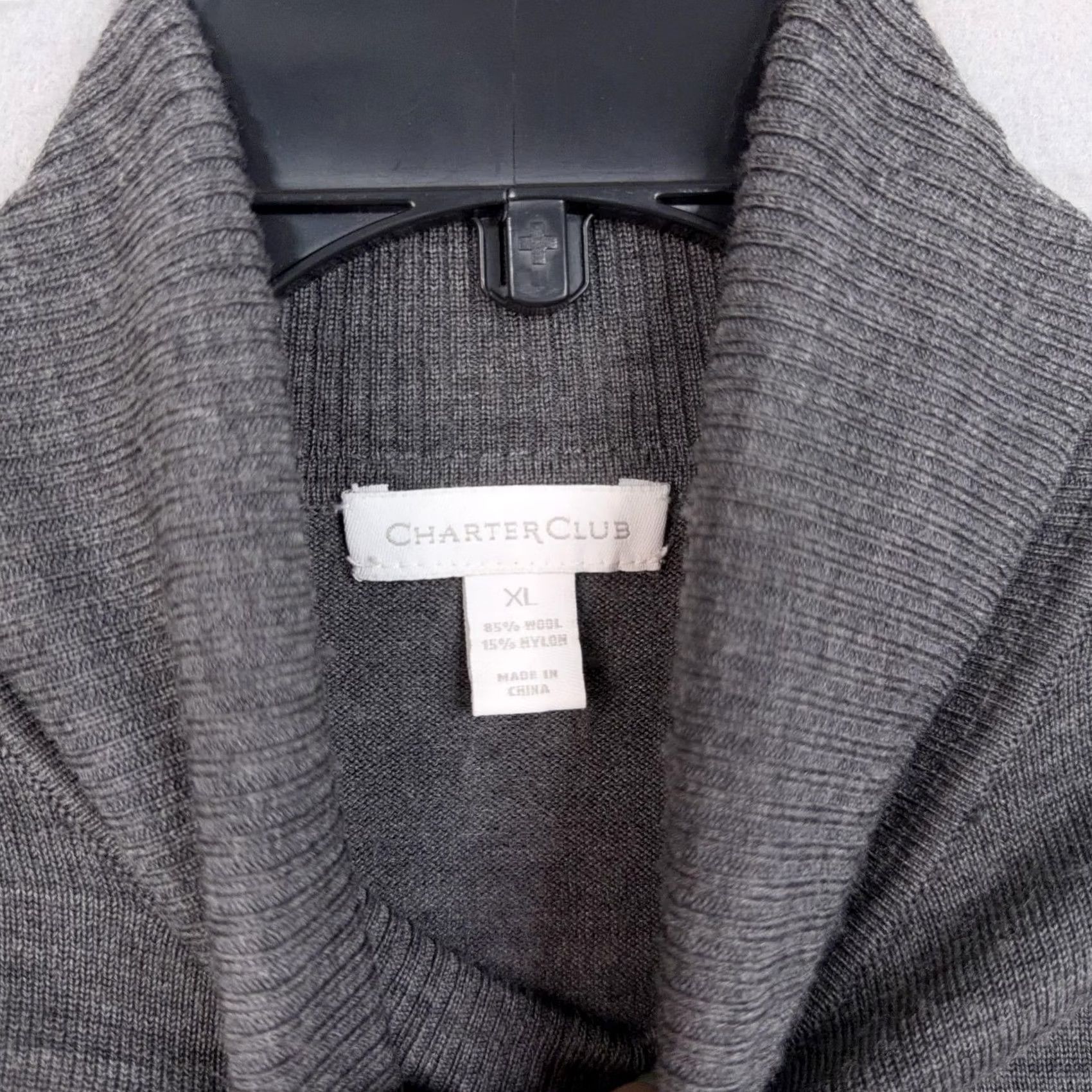 Charter Club Charter Club Sweater Womens XL Gray Wool Turtleneck Lightweight Knit Pullover Size XL / US 12-14 / IT 48-50 - 2 Thumbnail