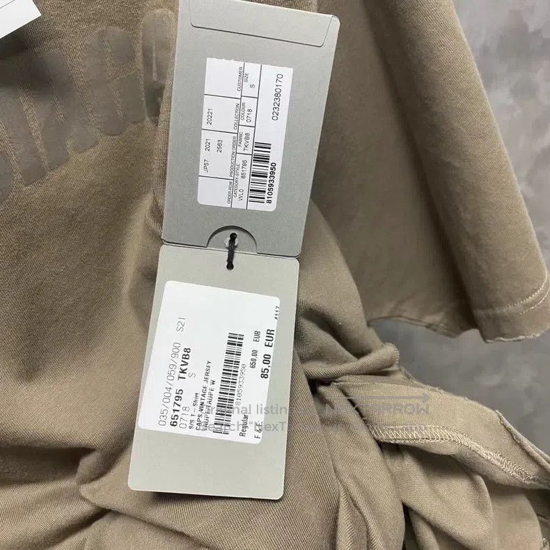 Balenciaga Balenciaga Beige print pattern logo short-sleeve T-shirt Size US XS / EU 42 / 0 - 7 Thumbnail