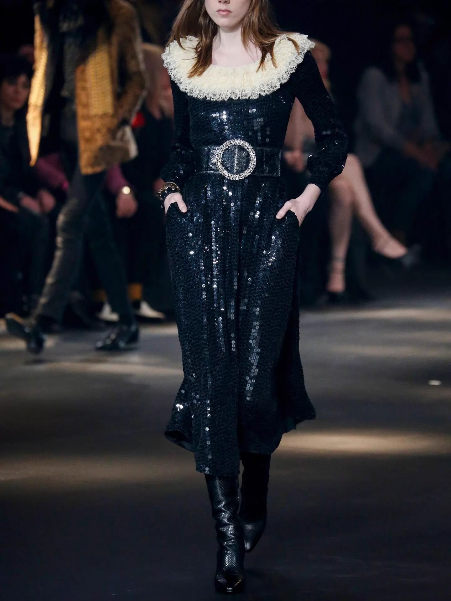 Saint Laurent Paris SLP 16AW Snake Print High Heel Knee Boots 36 Size US 5.5 / IT 35.5 - 8 Thumbnail