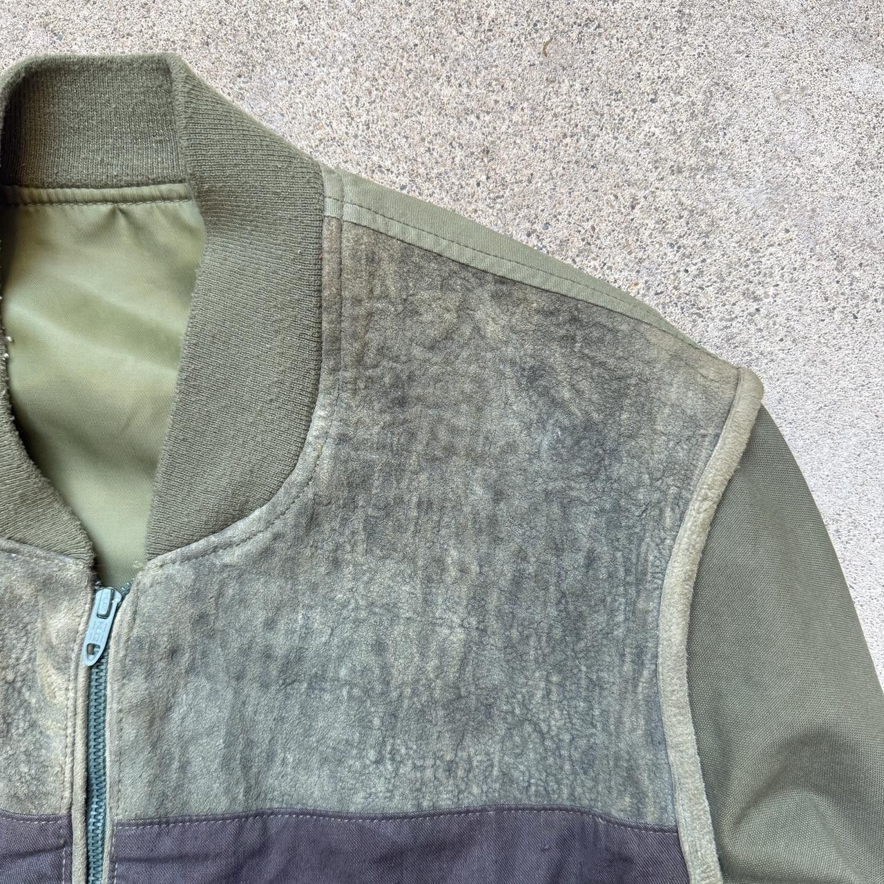 LongJourney longjourney army green patchwork leather bomber jacket ma-1 Size US XL / EU 56 / 4 - 4 Thumbnail