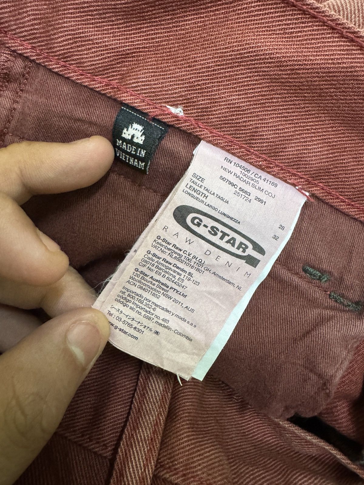G-Star G-Star RAW Red Denim Straight Retro 2000s Style Clawmark Size US 28 / EU 44 - 13 Thumbnail