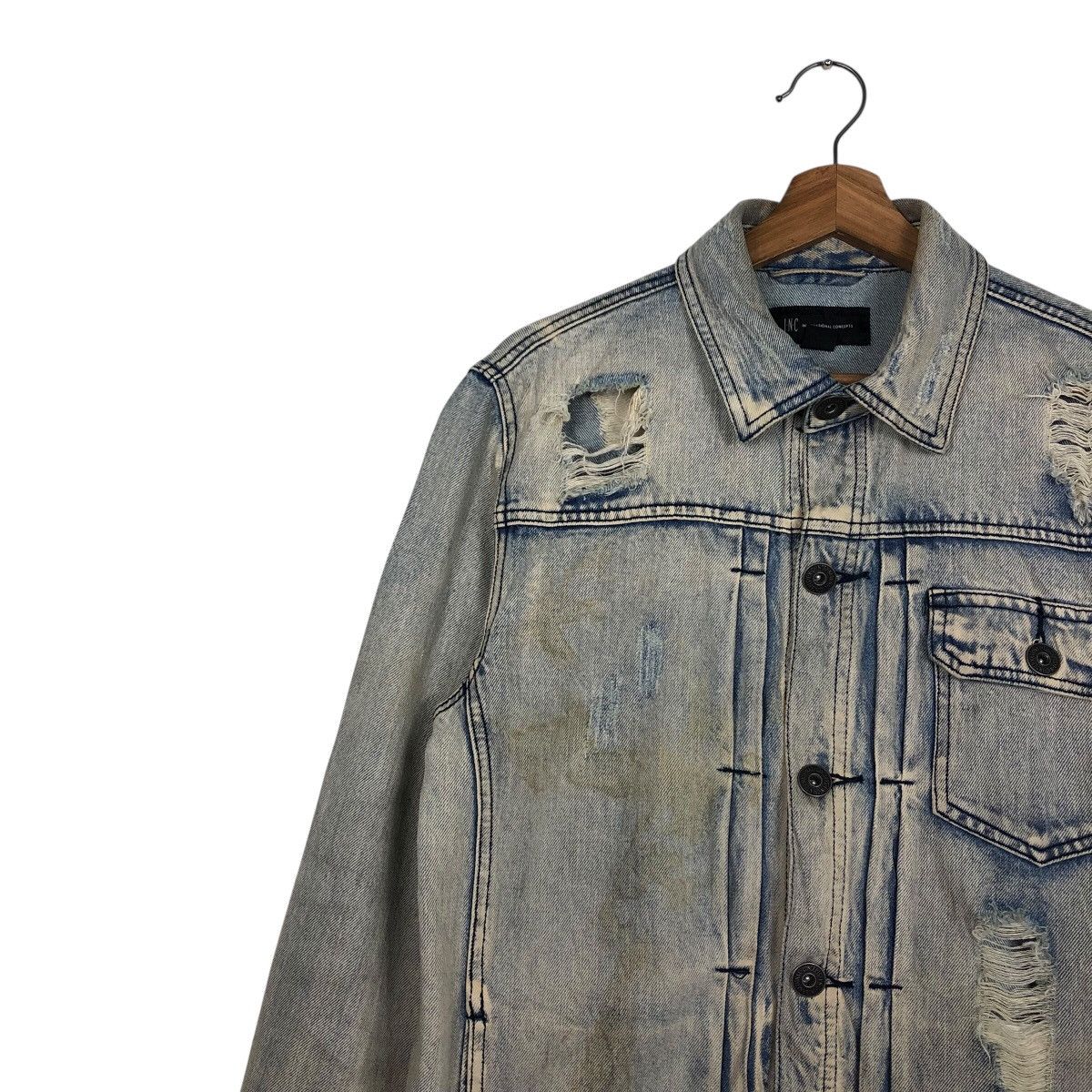 Japanese Brand 📌Distressed Biker Denim Jacket Punk Style INC Issey Miyake Size US S / EU 44-46 / 1 - 8 Thumbnail