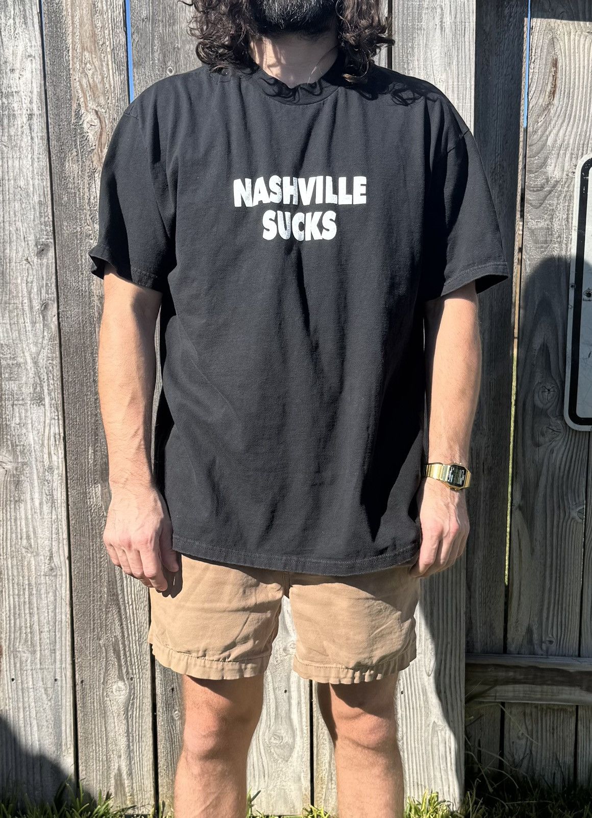Vintage Vintage 90s Nashville Sucks Shirt XL Size US XL / EU 56 / 4 - 1 Thumbnail