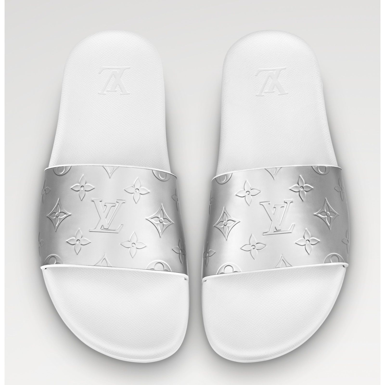 Louis Vuitton Louis Vuitton Silver Monogram Slide Sandal UK 9 US 10 11 Size US 10 / EU 43 - 7 Thumbnail