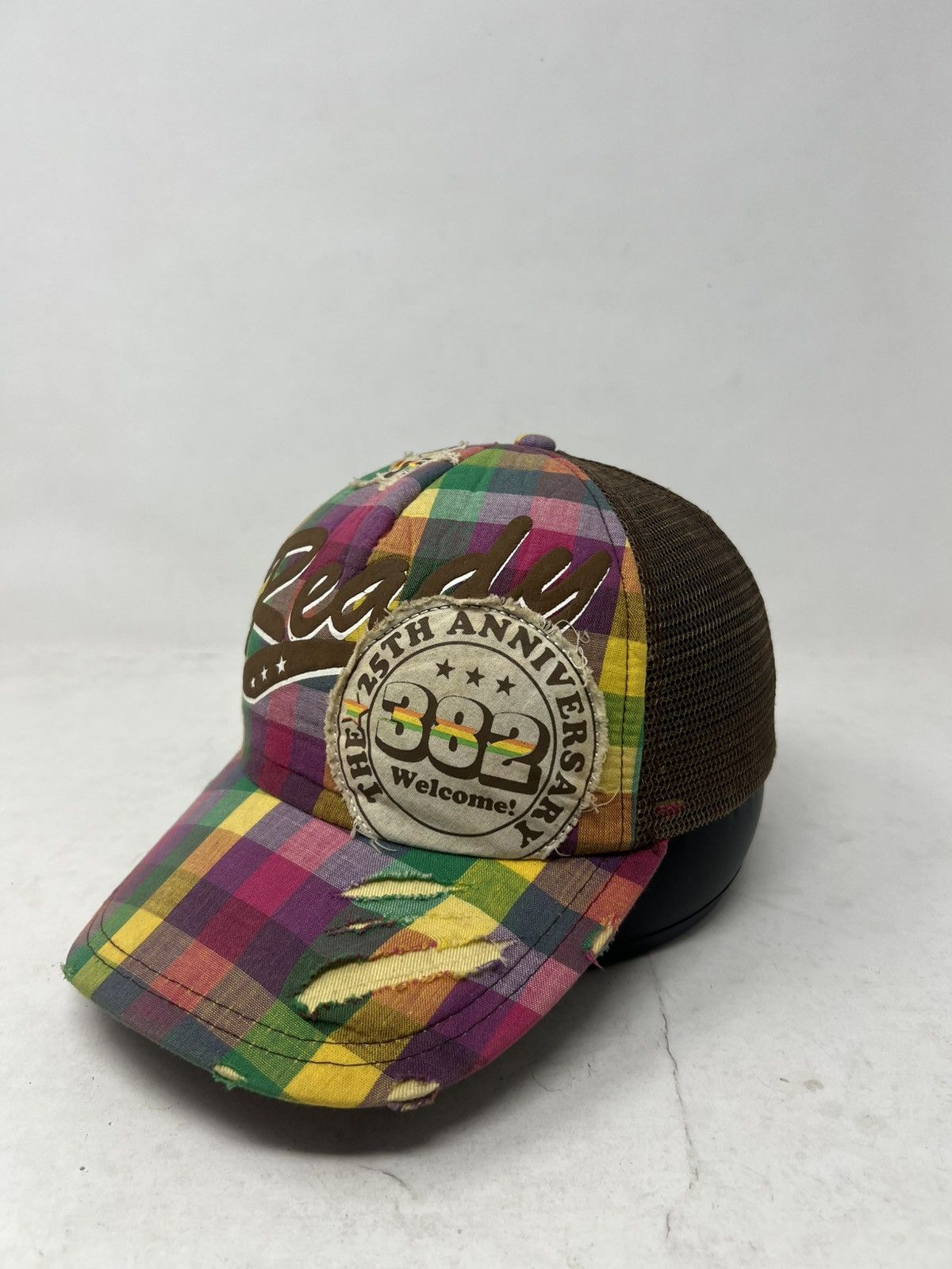 If Six Was Nine "Ready 25th Anniversary Distressed Plaid Trucker Hat Size ONE SIZE - 2 Thumbnail