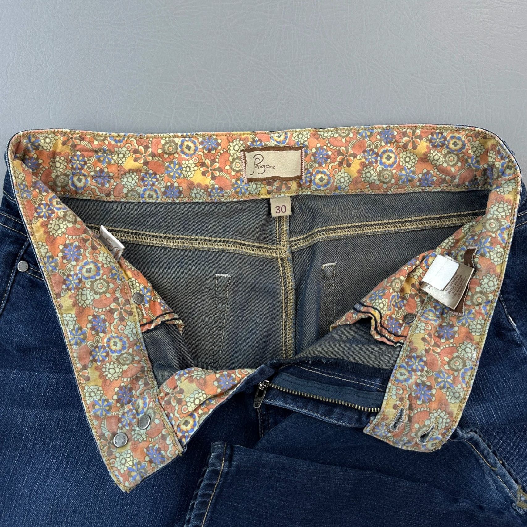 Paige Paige Jeans Women's 30 32x32 Dark Wash Premium Denim H.H Bootcut Stretch USA Y2K Jeans Size 30" / US 8 / IT 44 - 6 Thumbnail