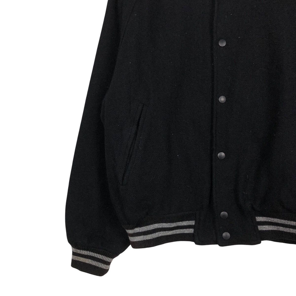 Hysteric Glamour 📌Rich Black Vintage Bomber Jacket Wool Embroidered Big Logo Size US M / EU 48-50 / 2 - 6 Thumbnail