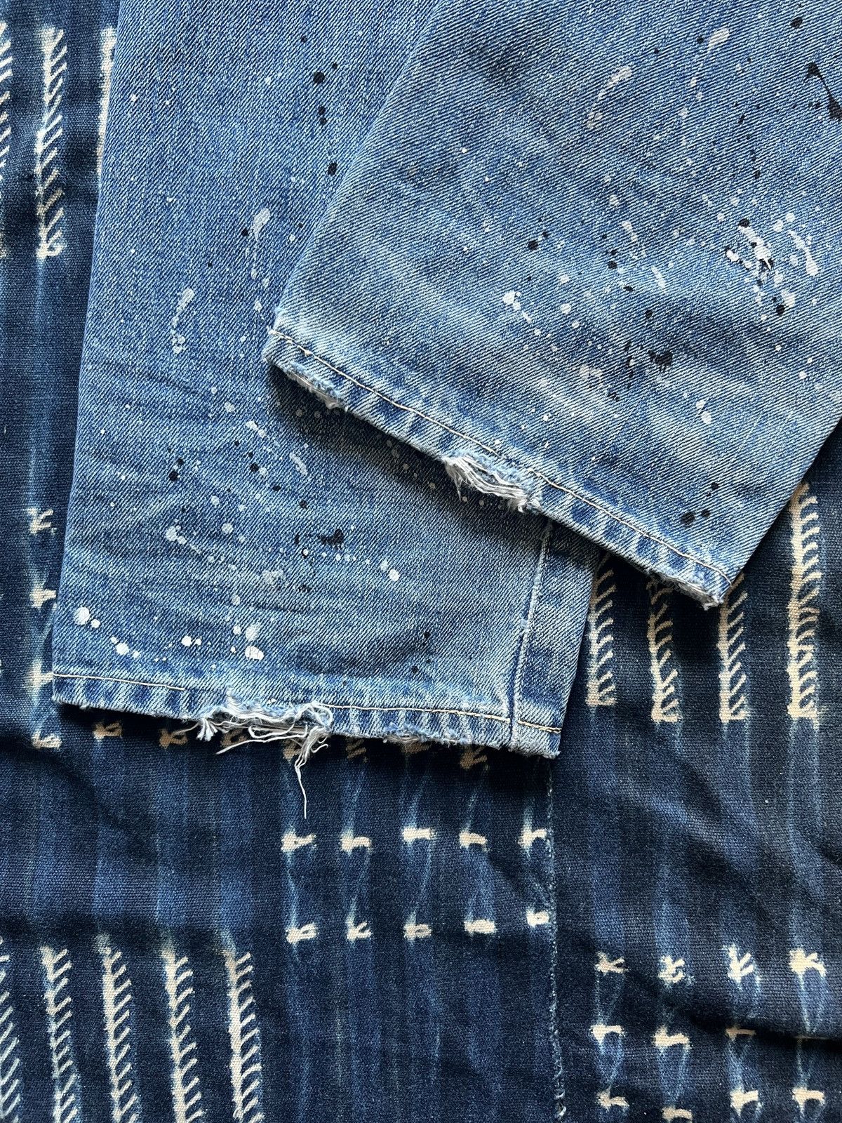 Japanese Brand Selvedge Denim Dirty Painting Jeans Celine RRL Visvim Size US 30 / EU 46 - 10 Thumbnail
