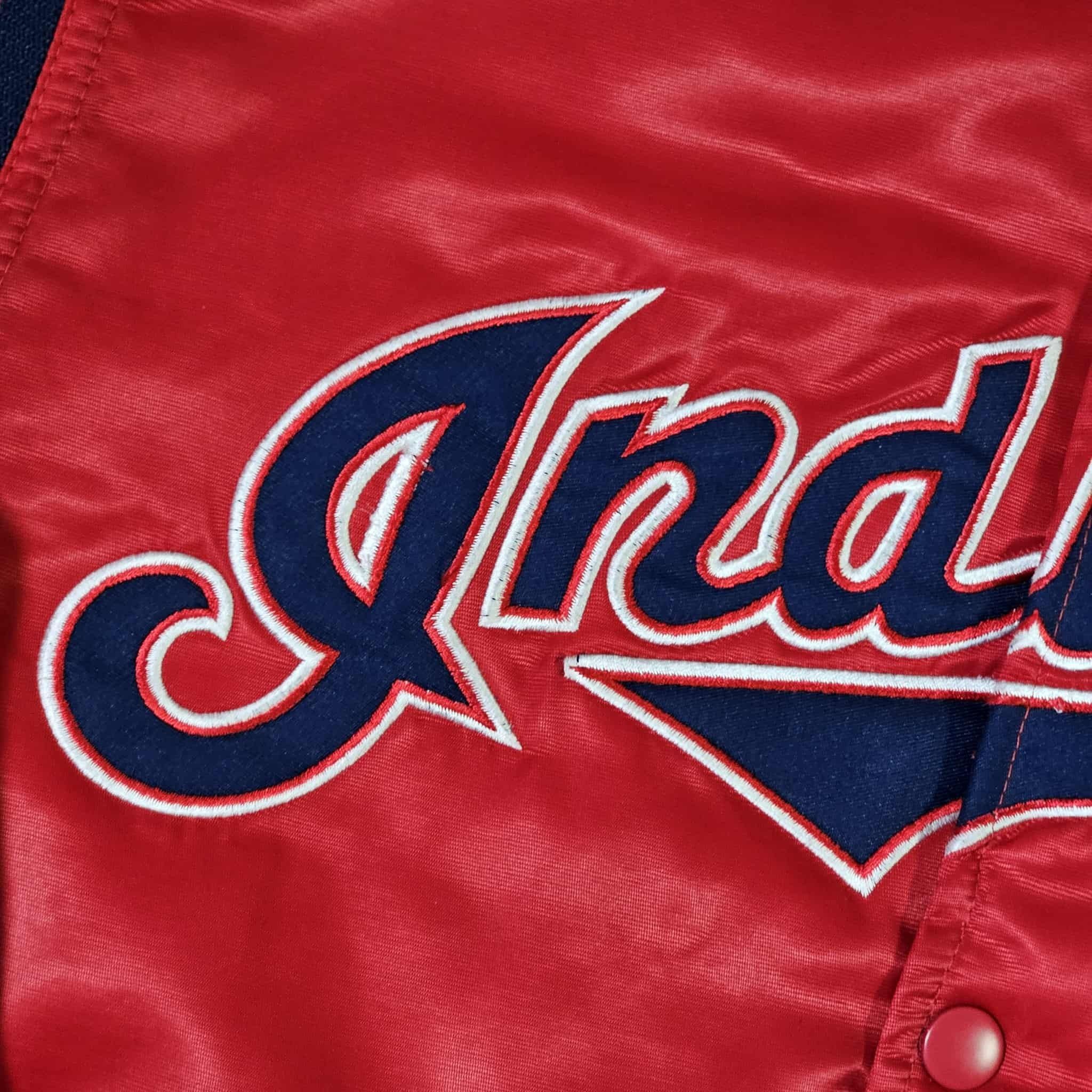 MLB Cleveland Indians Vintage 90s YOUTH Satin Bomber Jacket Size US S / EU 44-46 / 1 - 4 Thumbnail